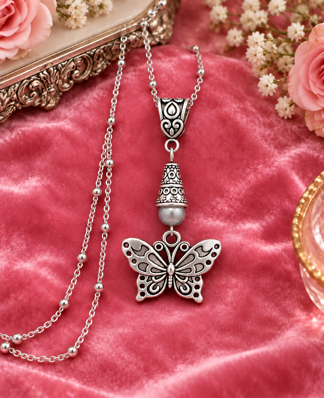 Butterfly Necklace Gray Accent Velvet ChatGPT.png