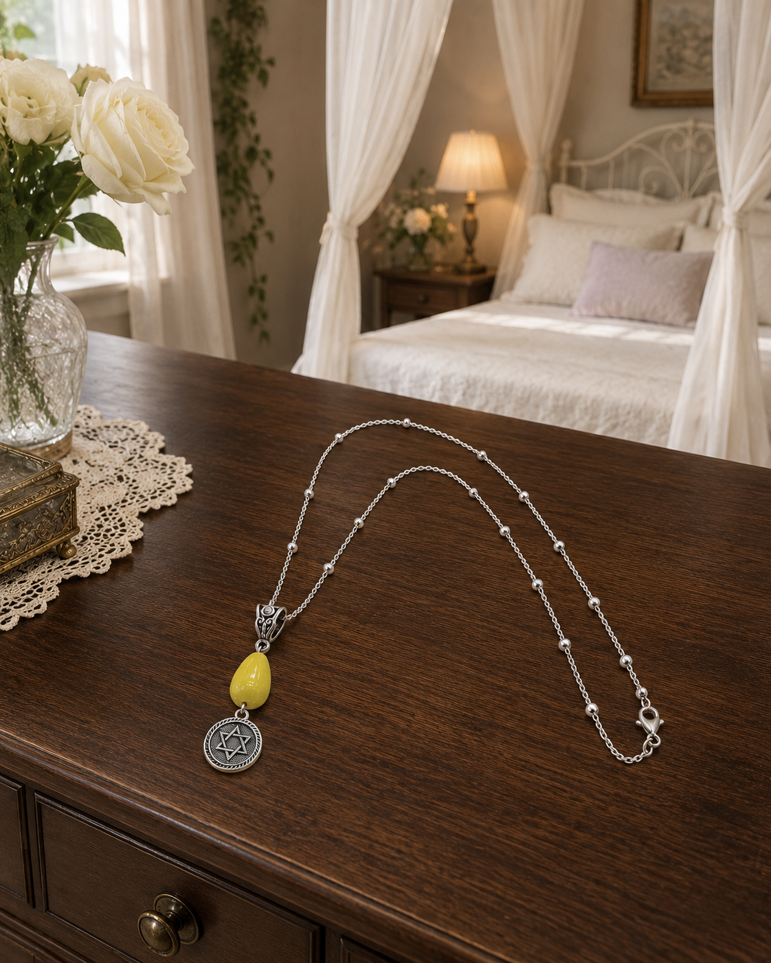 Star Of David Green Drop Necklace Dresser ChatGPT.png