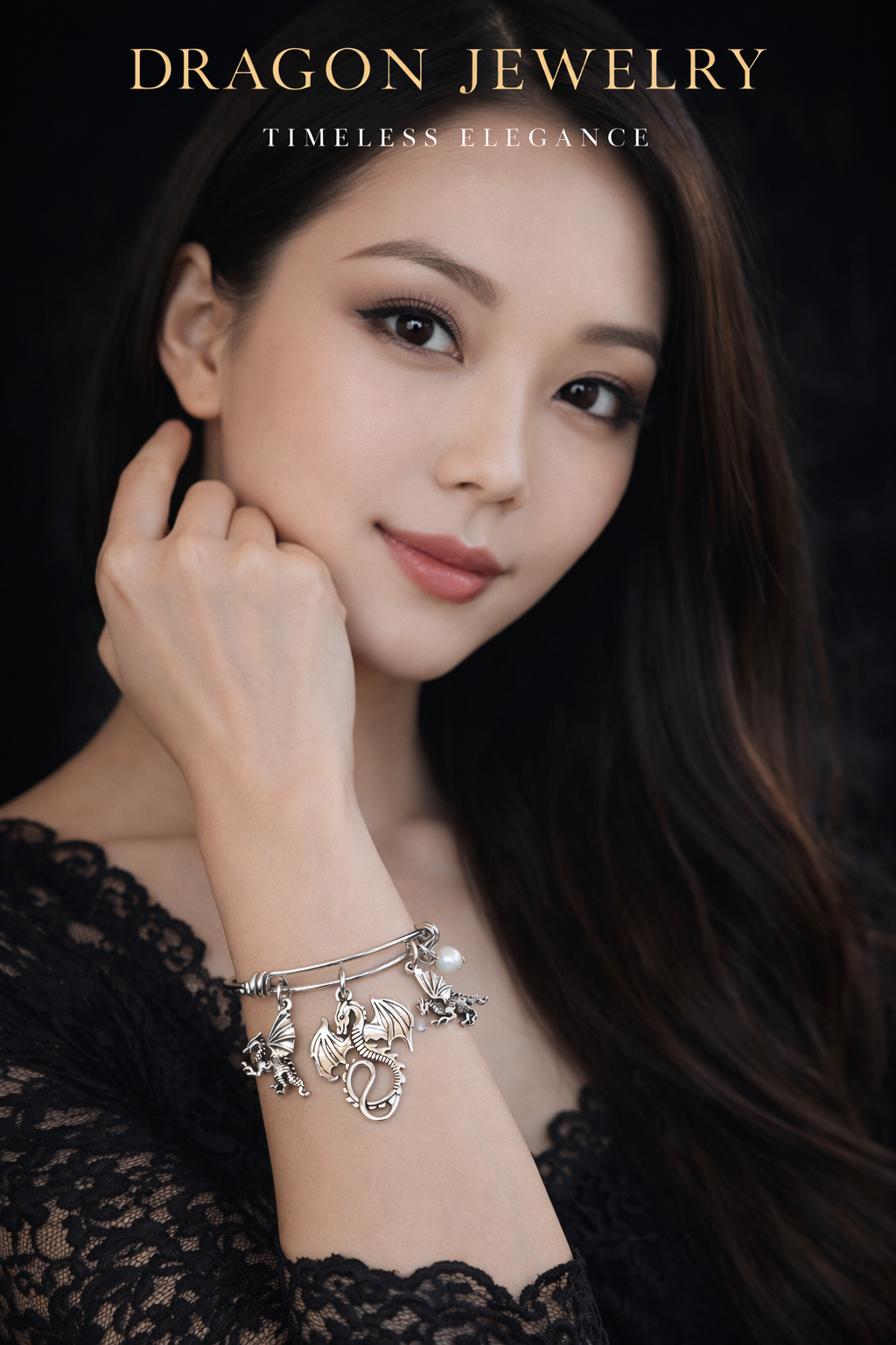 Dragon Semiprecious Handmade Charm Bracelet