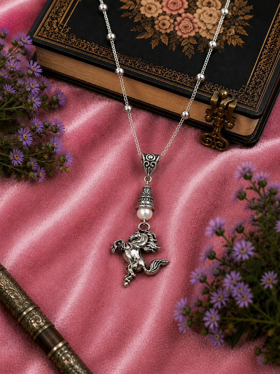 Horse Necklace Pink Velvet 1 ChatGPT.png