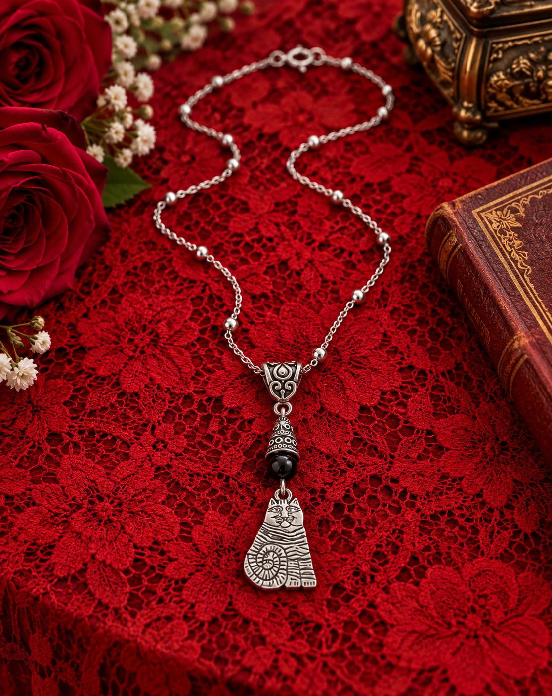 Sierra Pacific Furbabies Cat Necklace Lace Table ChatGPT.png