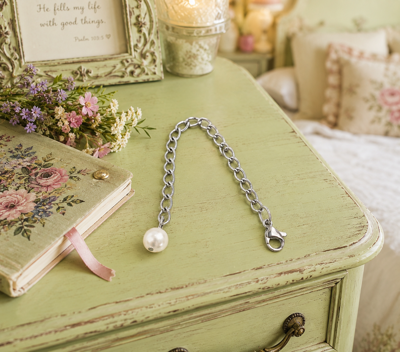 Pearl Extender Chain Green Dresser ChatGPT.png