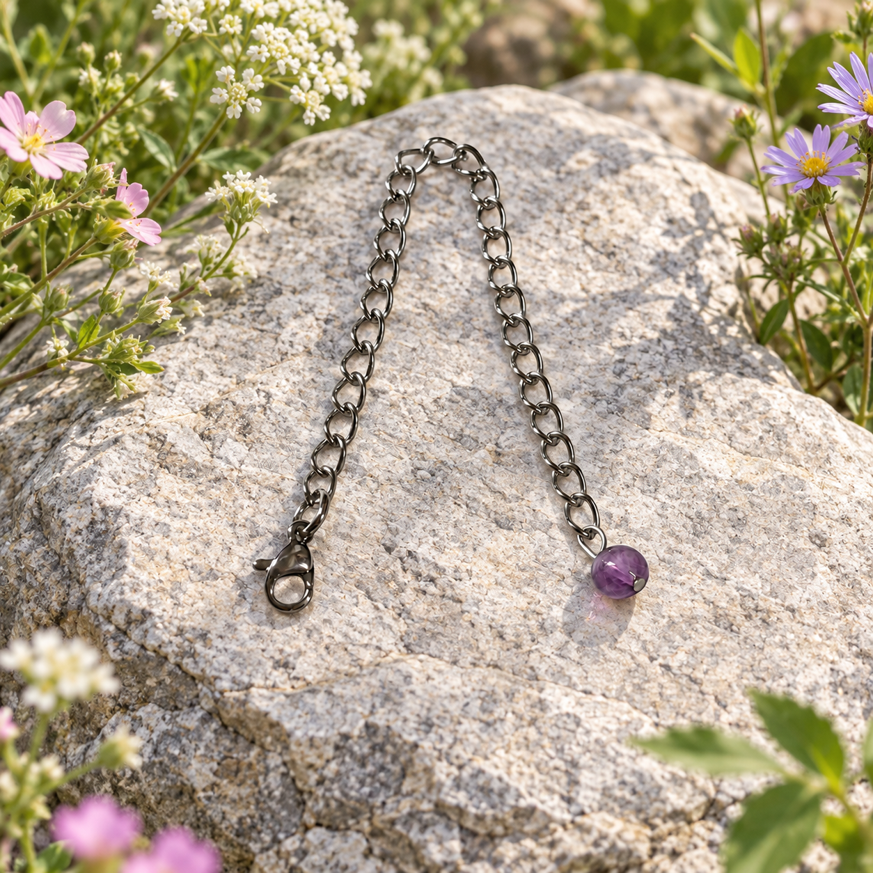 Amethyst Necklace Extender Chain Rock ChatGPT.png
