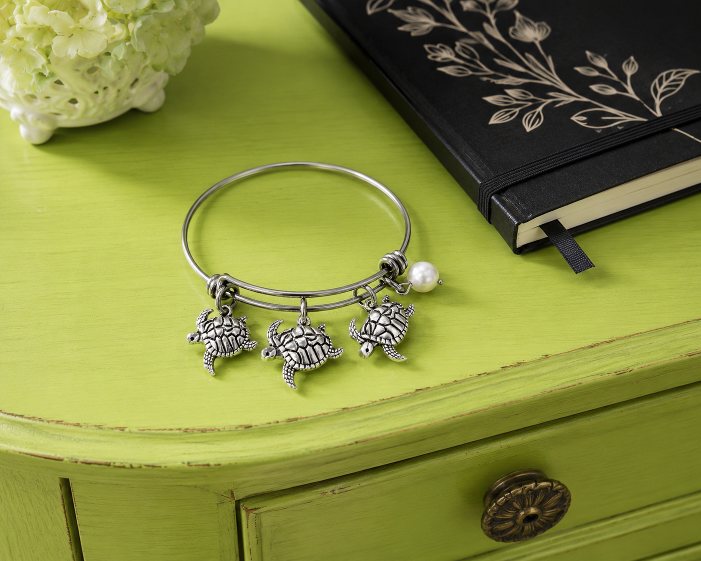 Turtle Semiprecious Handmade Bracelet
