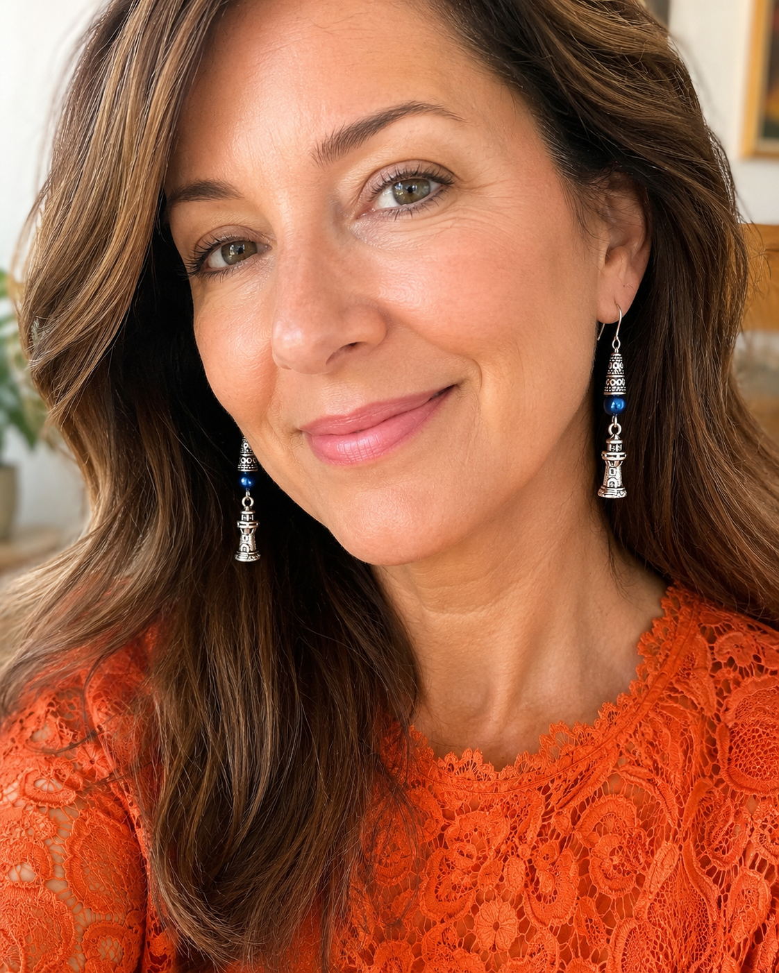 Lighthouse Earrings Model Orange Lace ChatGPT.png