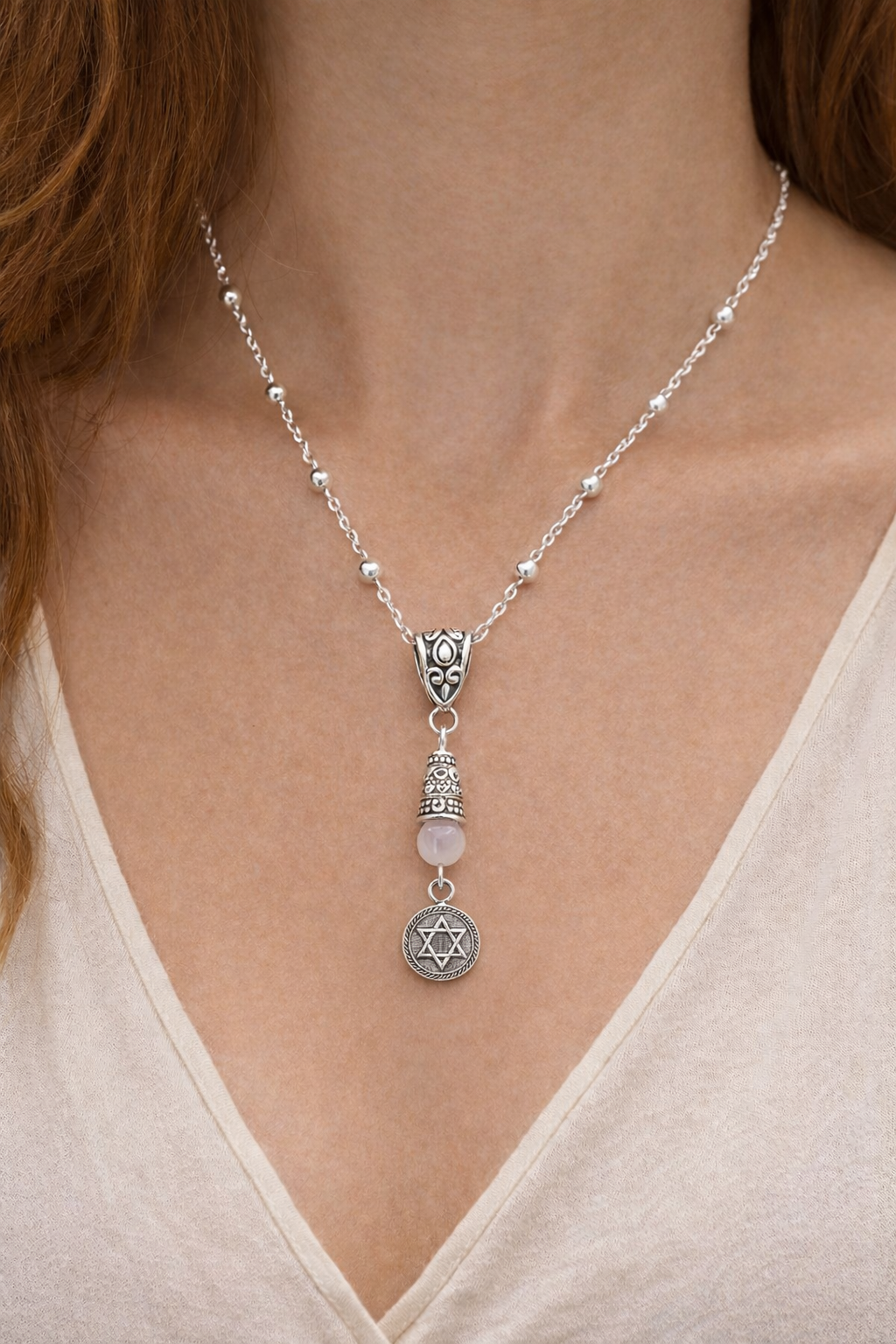 Star Of David Rose Quartz Necklace Lastest Model ChatGPT.png