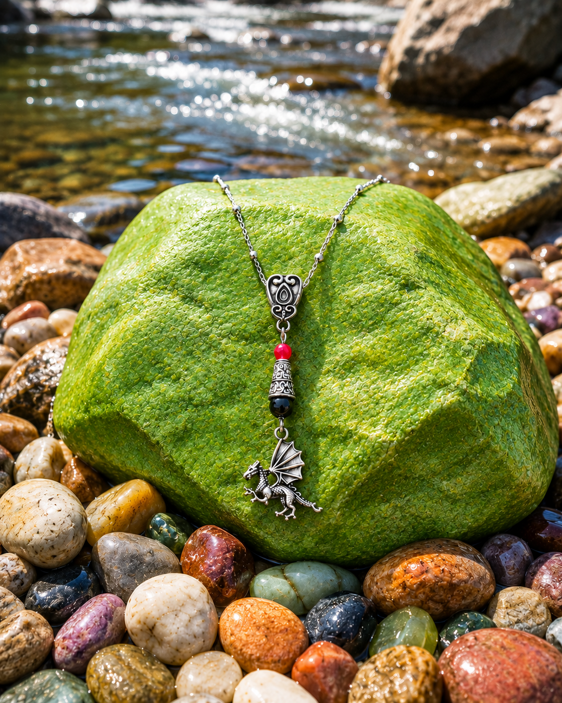 Dave Wilsons Dragon Necklace Lime Rock ChatGPT.png