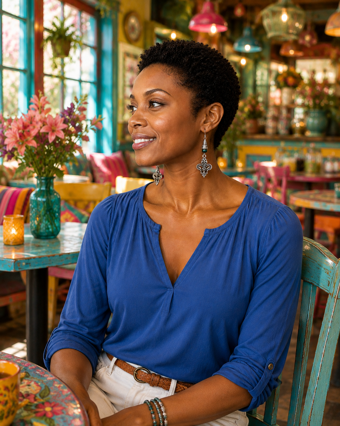 Fleur De Lis Green Earrings Cafe ChatGPT.png