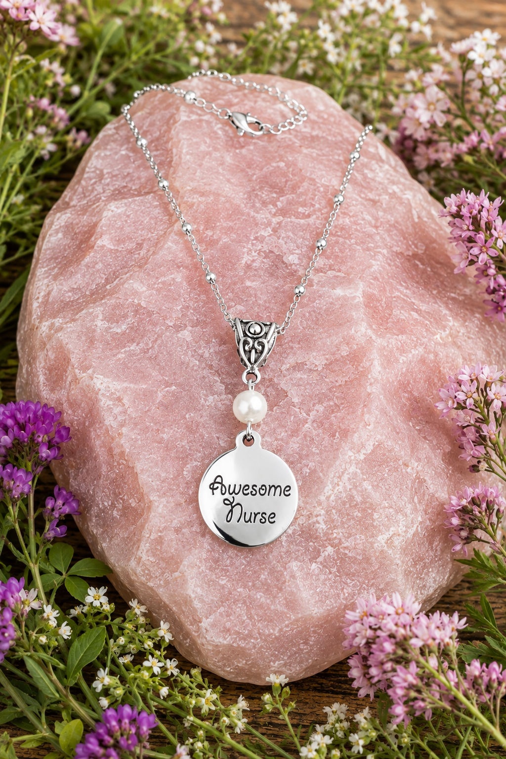 Awesome Nurse Pearl Handmade Necklace on a Sterling Silver Chain