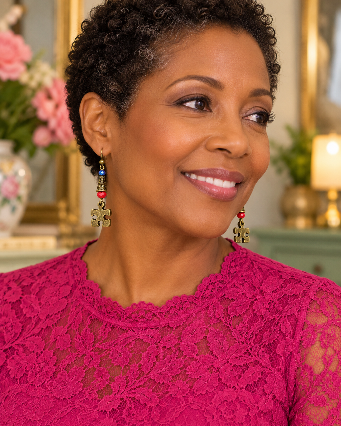 Disability Connections Puzzle Earrings Model ChatGPT.png