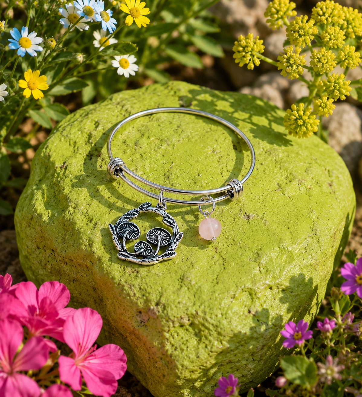 Mushroom Rose Quartz Bracelet Lime Rock ChatGPT.png