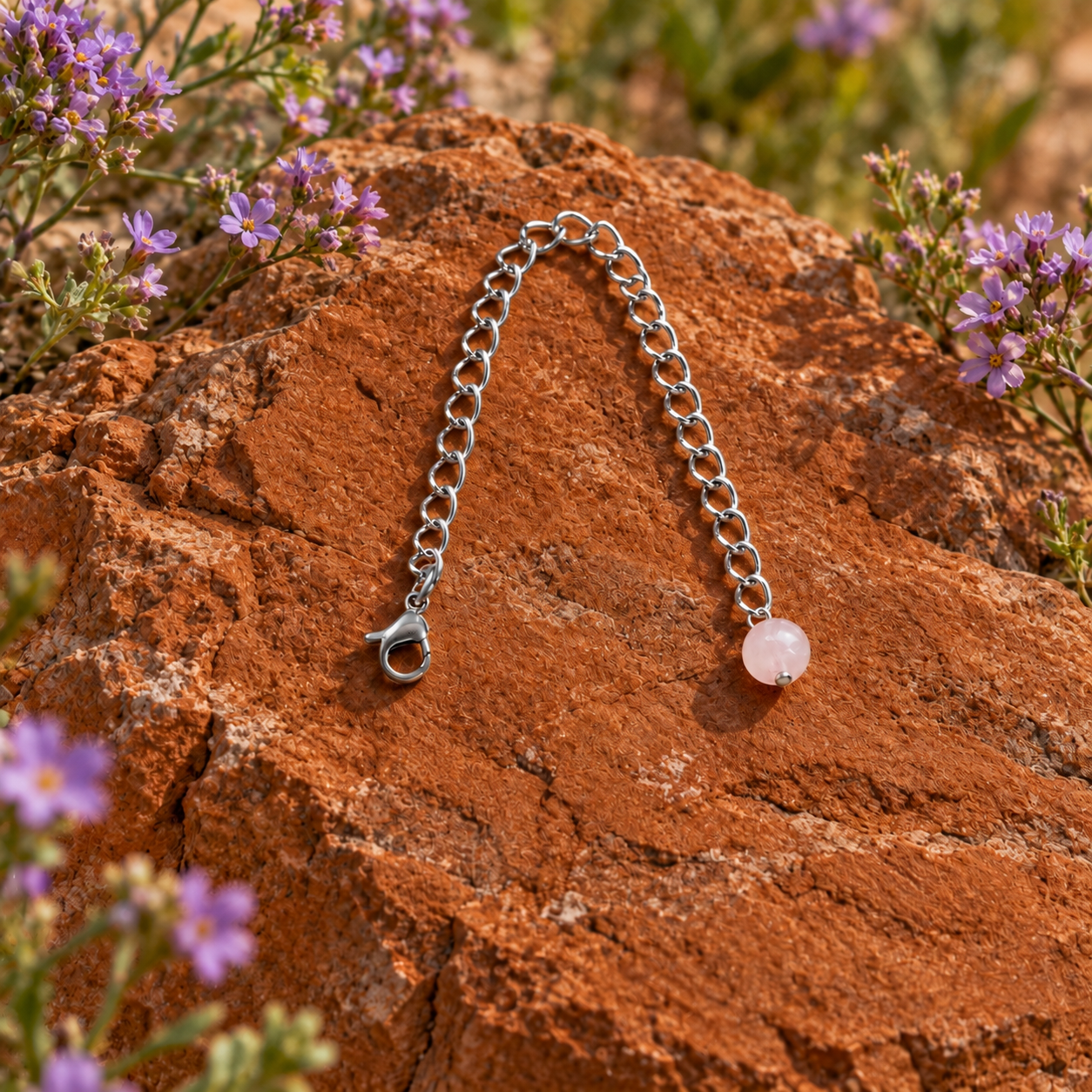 Rose Quartz Necklace Extender Chain Rock ChatGPT.png