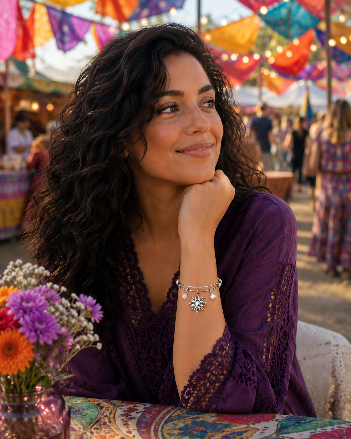 Sun Pearl Rose Quartz Bracelet Festival Model ChatGPT.png