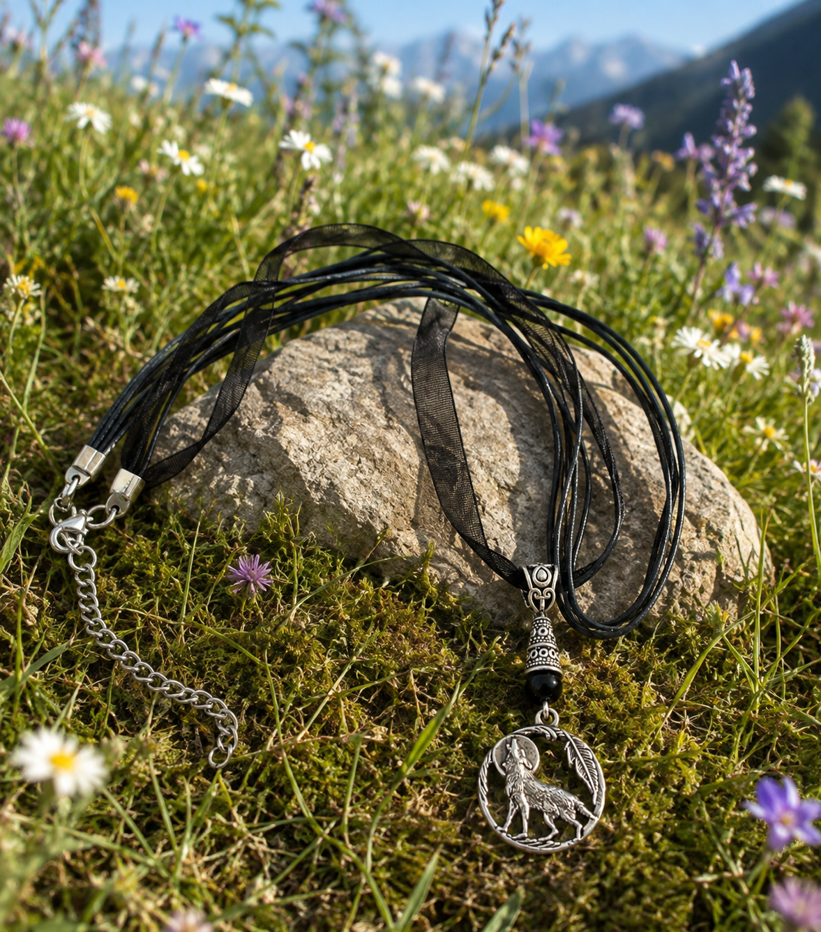 Wolf Onyx Ribbon Necklace Wildflowers ChatGPT.png