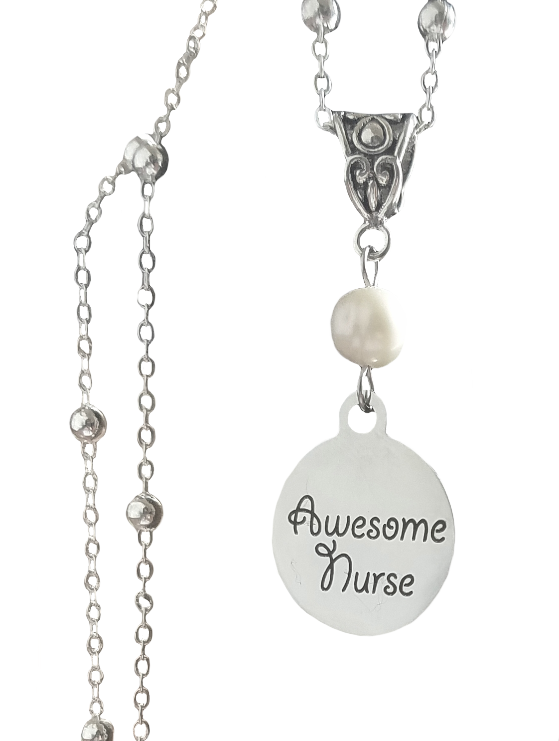 Awesome Nurse Pearl Close White Background Necklace 2.png