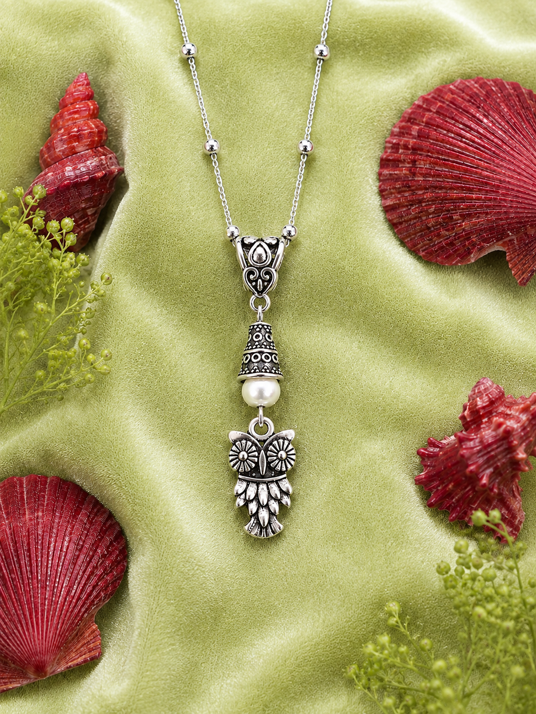 Owl Necklace White Velvet Shells Up ChatGPT.png