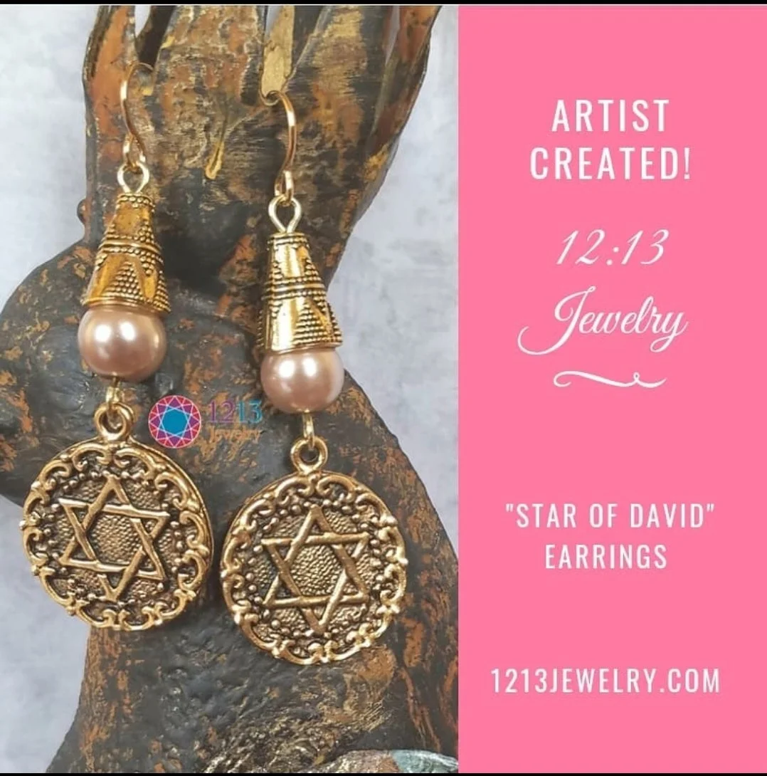 please keep Gold Star of David Earrings Canva.jpg