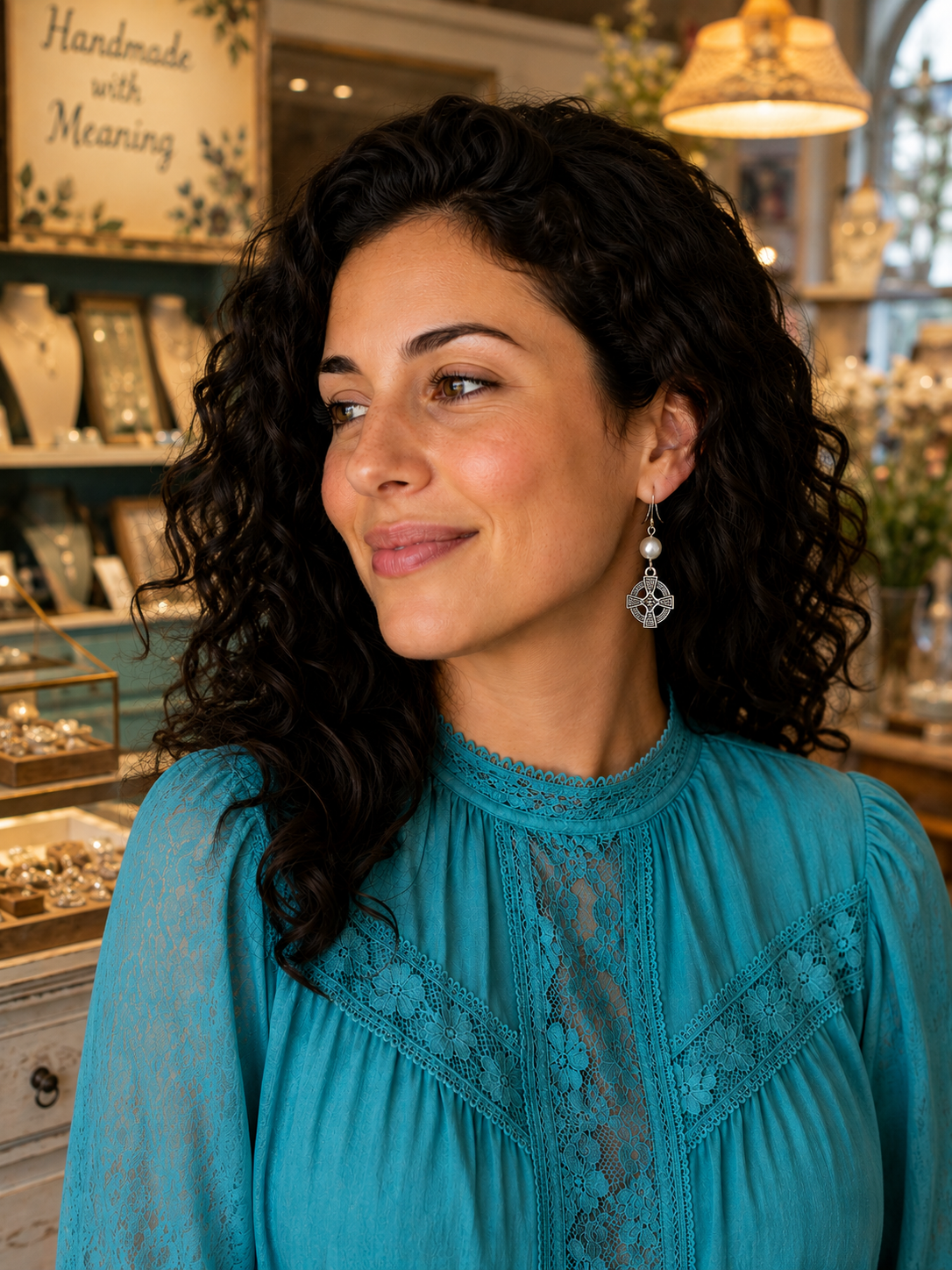 Celtic Cross Pearl Earrings Woman Shop ChatGPT.png