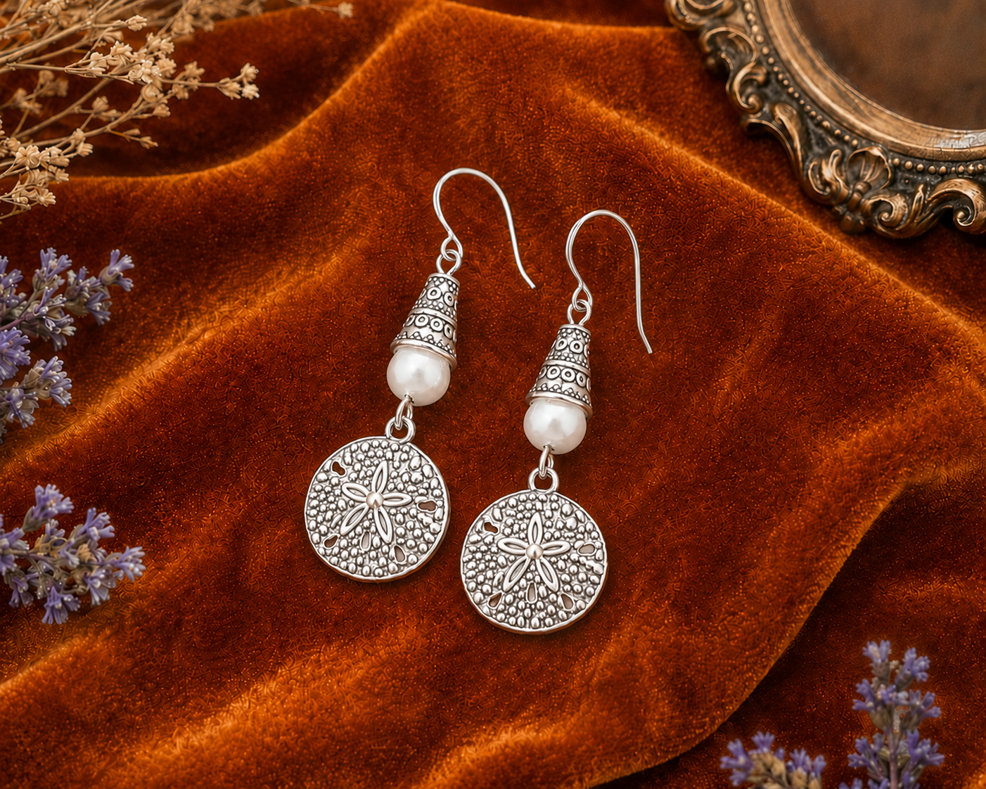 Sand Dollar Earrings White Velvet Correct ChatGPT.png