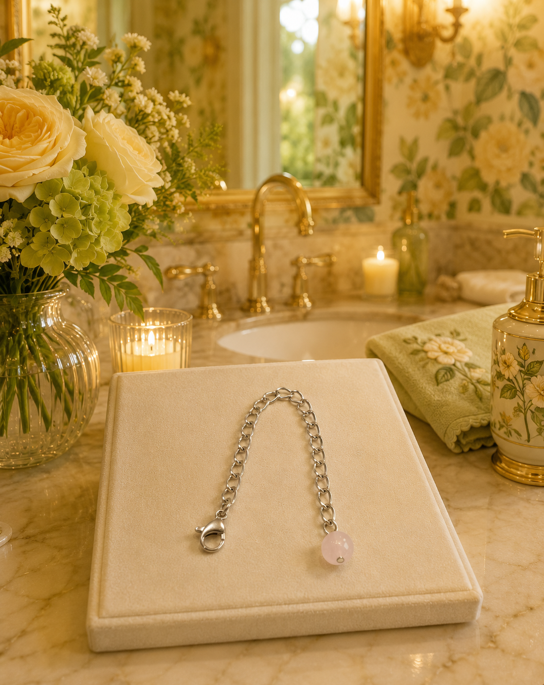 Rose Quartz Extender Chain Flower Bathroom.png