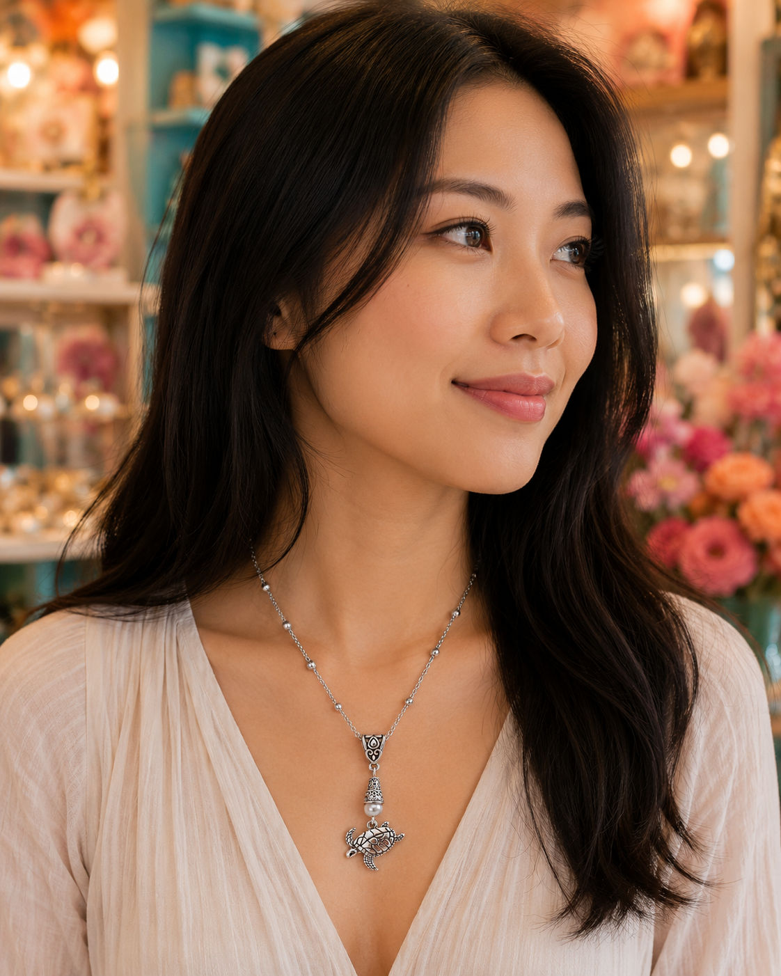 Turtle Necklace Asian Model ChatGPT.png
