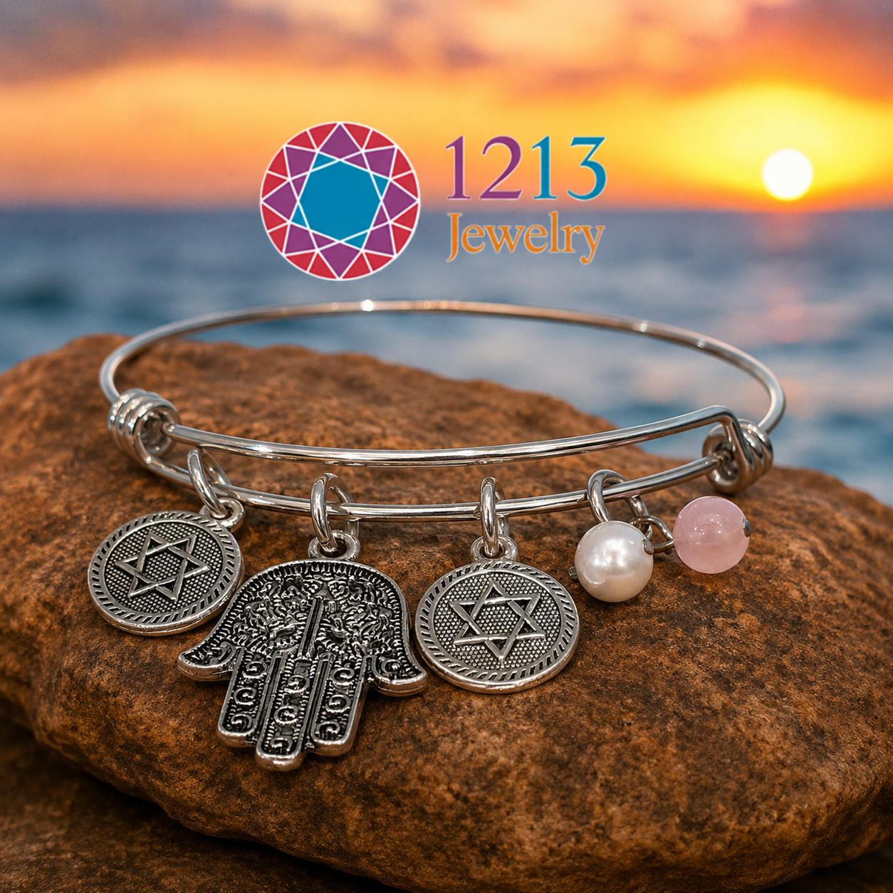 Hamsa Star Of David Pearl Rose Quartz Bracelet ChatGPT.png