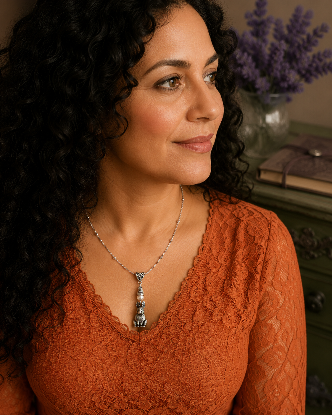 Rabbit Necklace Woman Curly Hair ChatGPT.png