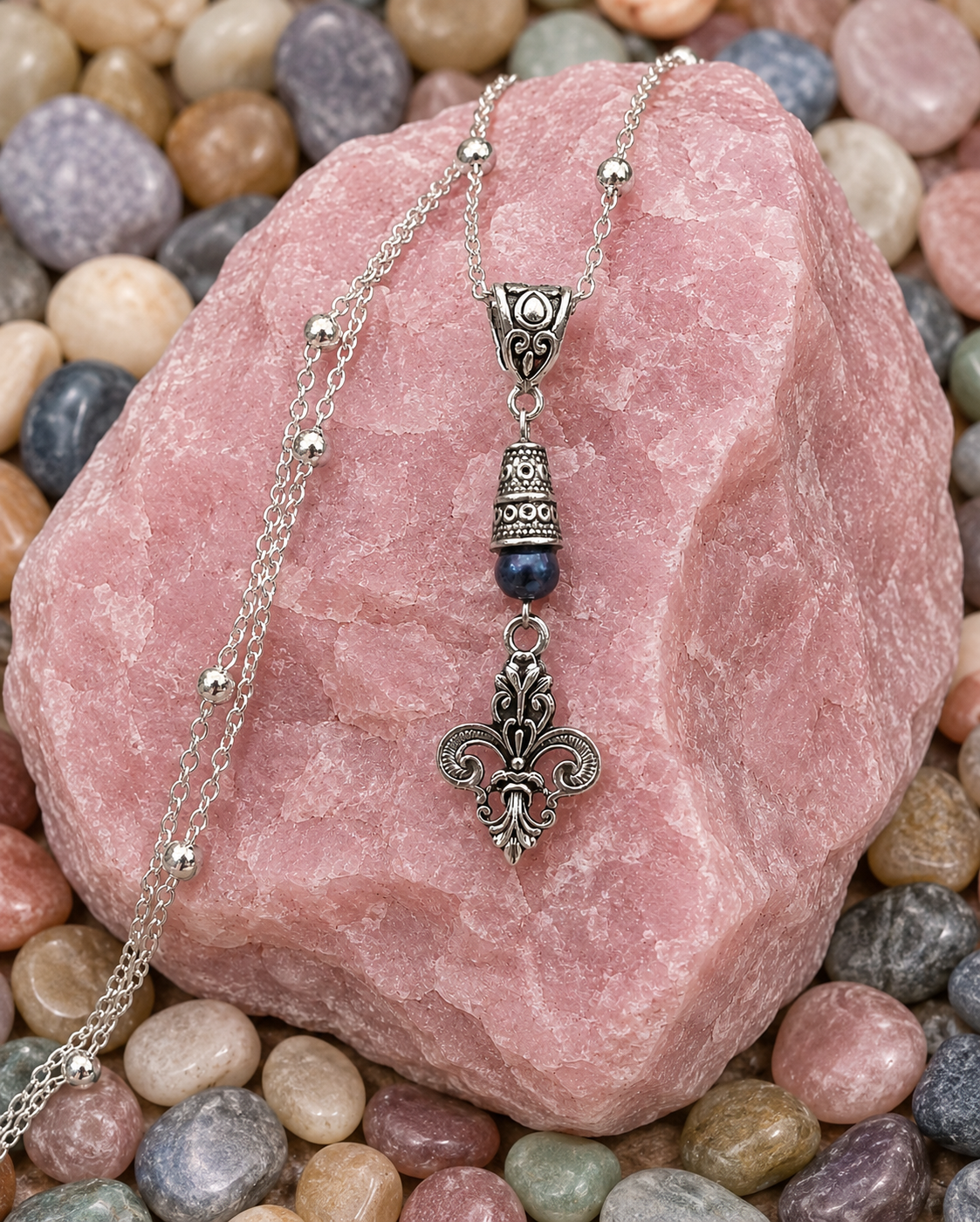 Fleur De Lis Blue Necklace Rock ChatGPT.png