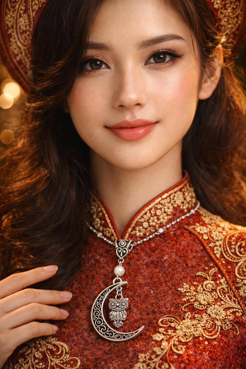 Owl Moon Pearl Necklace Model ChatGPT.png