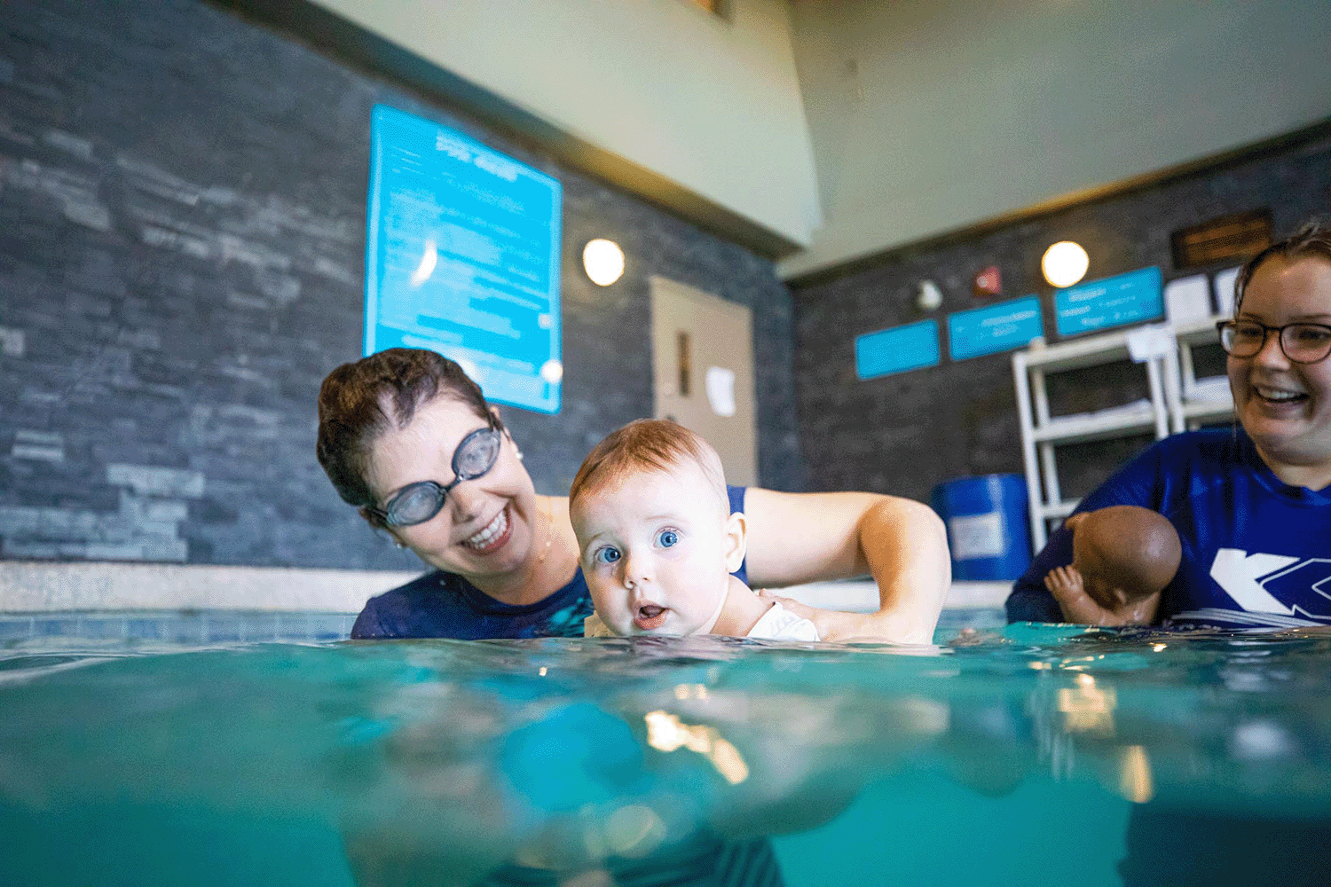 K&K Swim School Lesson Parent & Tot swimming together