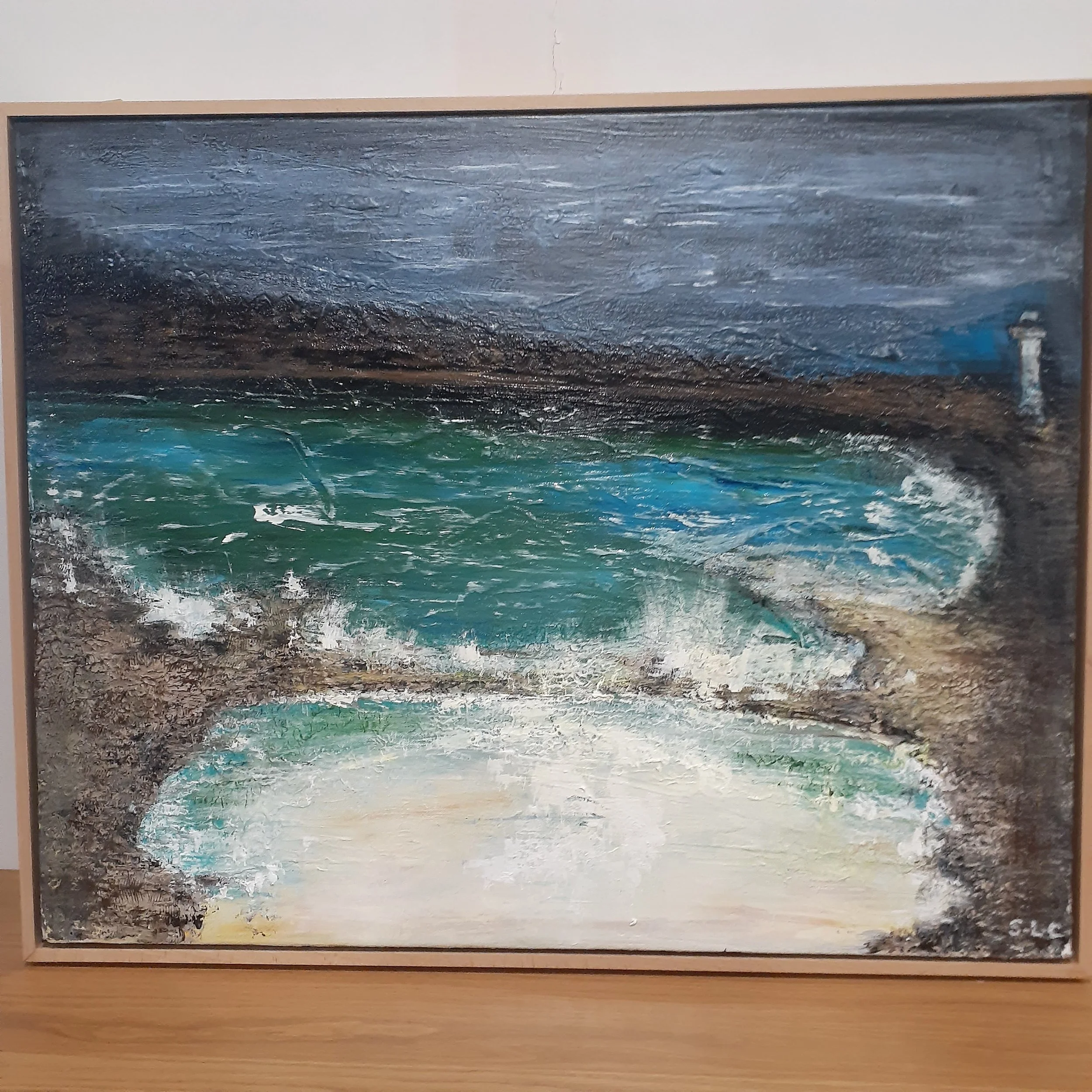 Ocean Rocks Oil Painting.