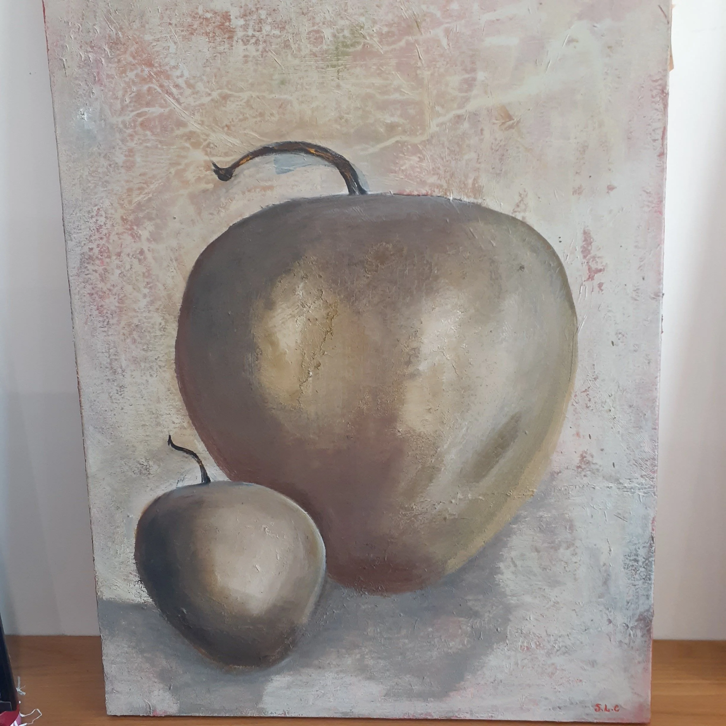 Oil and Acrylics painting of Apples