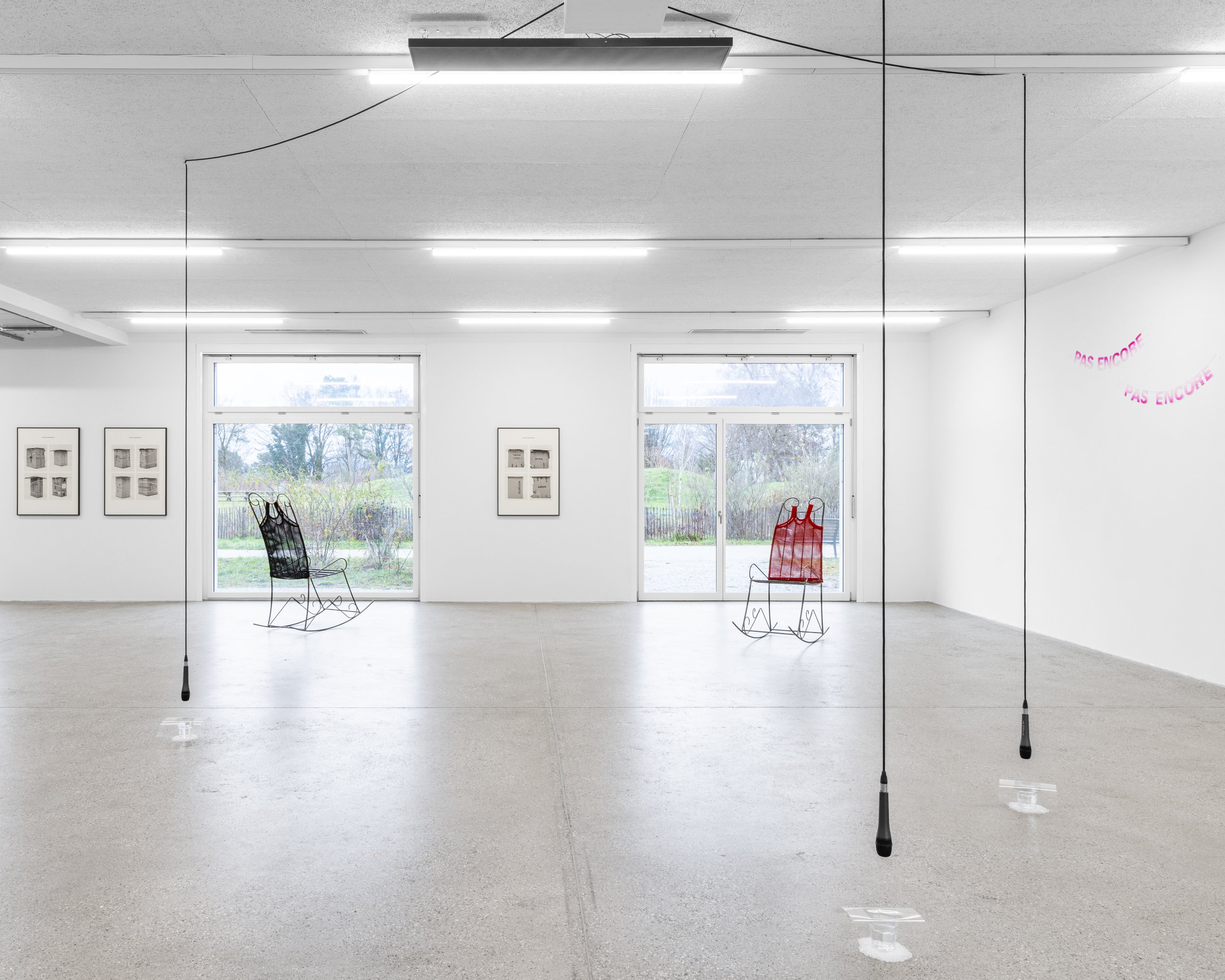 Exhibition view of Towards an Affinity of Hammers co-curated by Théo-Mario Coppola and Oriane Emery & Jean-Rodolphe Petter, CALM – Centre d’Art La Meute, Lausanne, Switzerland, 2025-2026. | Photo: Théo Dufloo, 2025