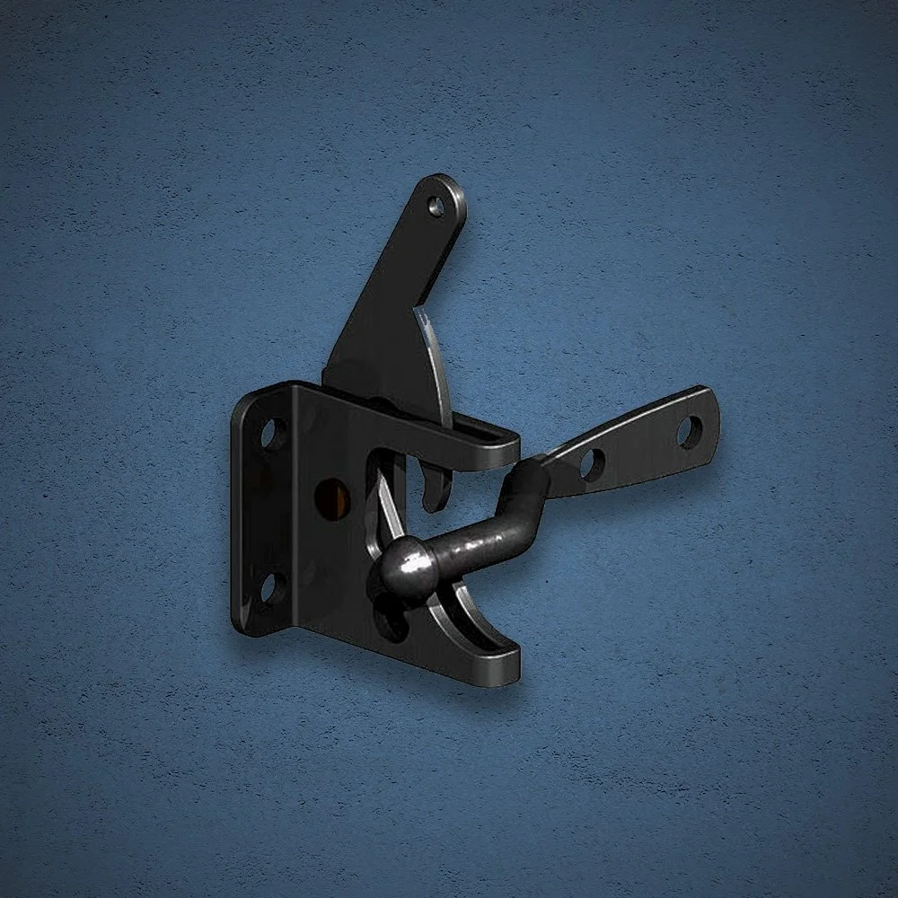 Post Face Mount Thumb Latch, Black