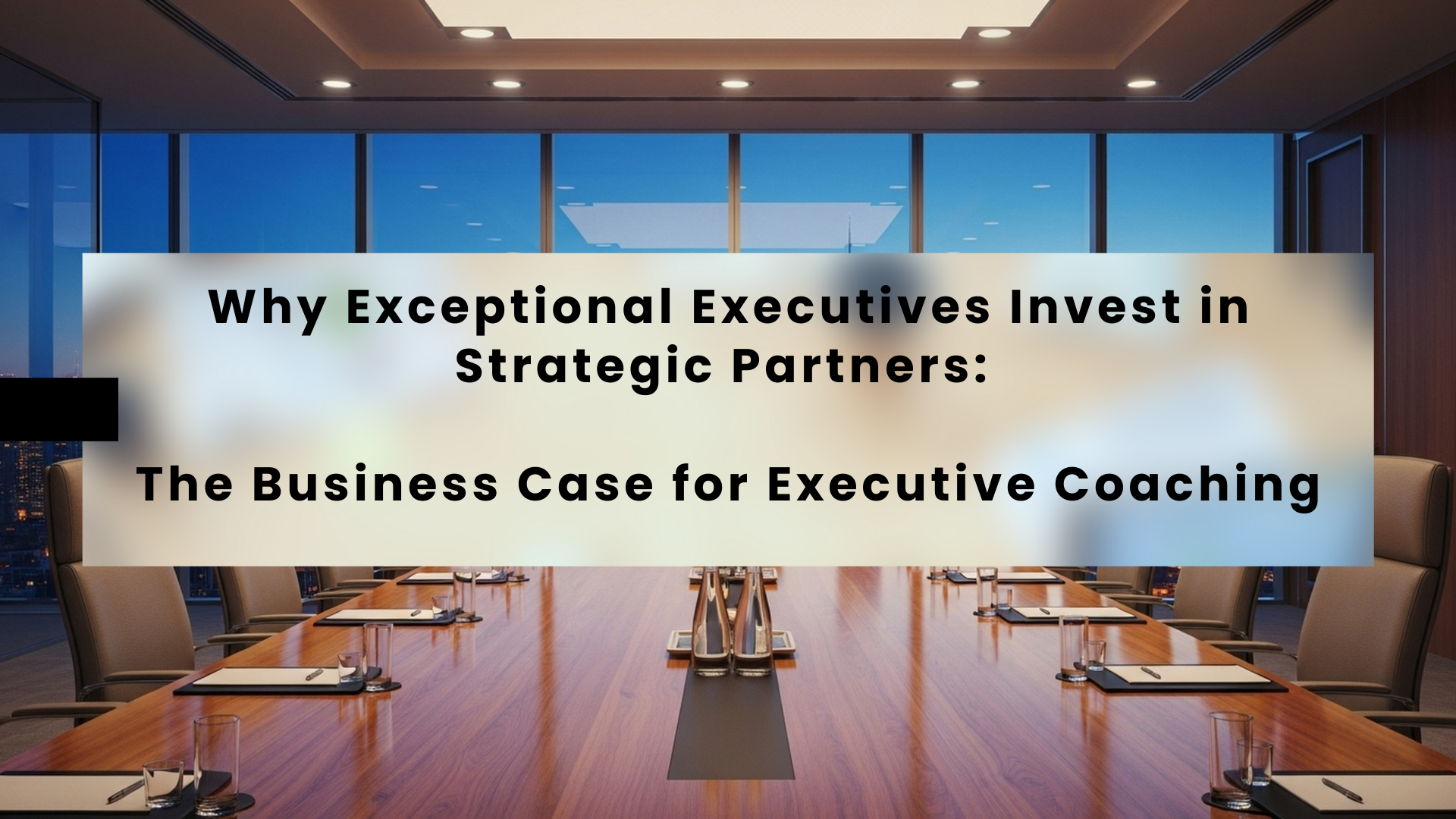Why Exceptional Executives Invest in Strategic Partners: The Business Case for Executive Coaching