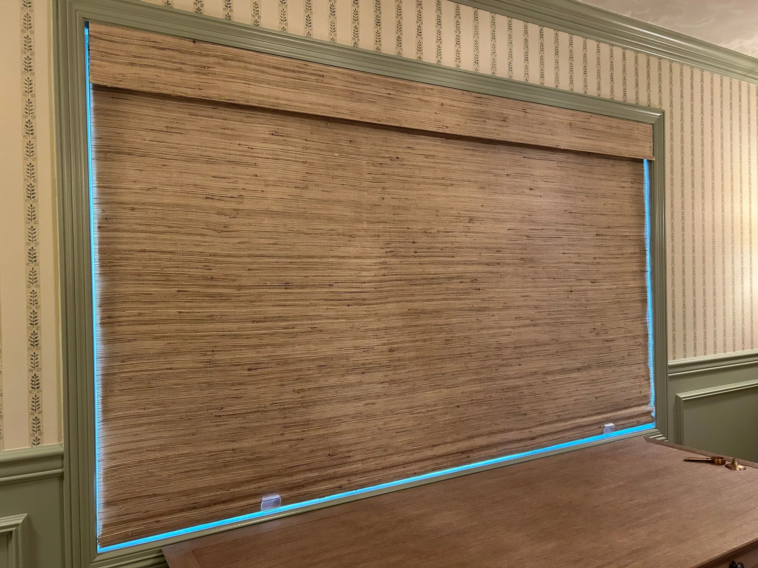 Woven grass shade from LP Studio in Woodinville, WA