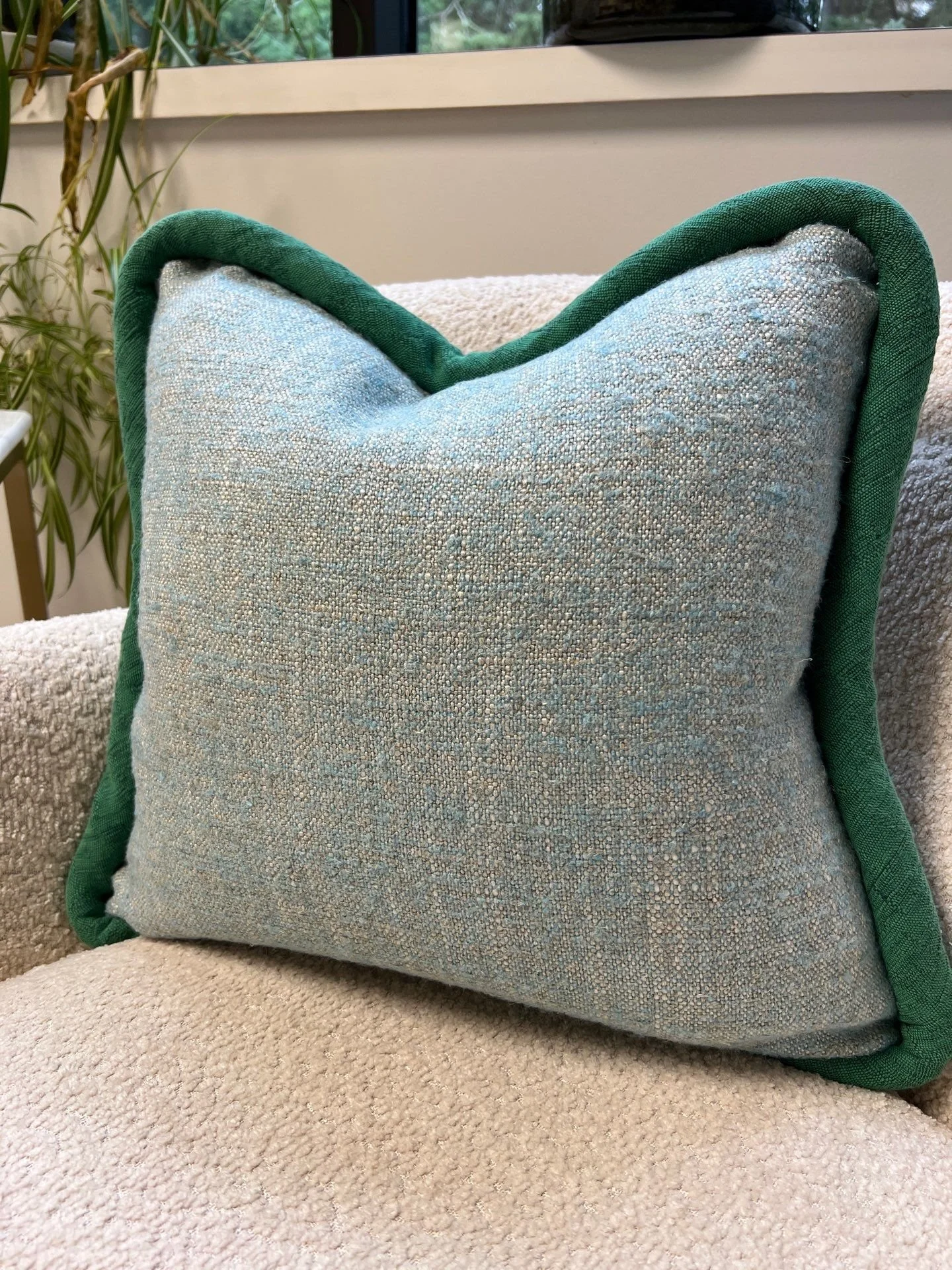Pillow with contrast jumbo welt from LP Studio in Woodinville, WA