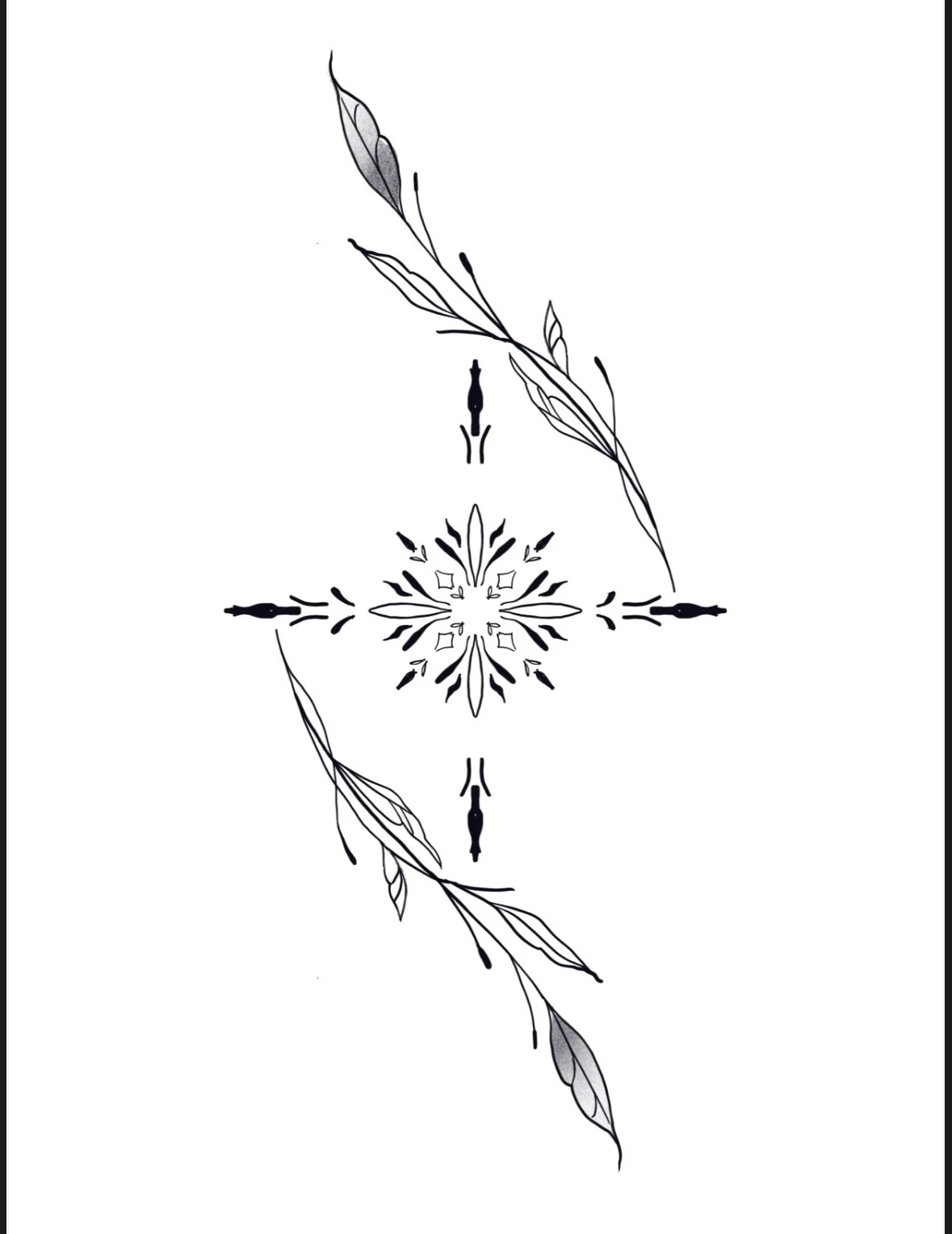 Custom ceremonial Handpoke tattoo inspired by sacred geometry