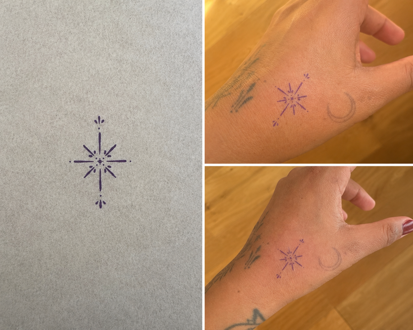 Minimalist Handpoke tattoo with intentional design