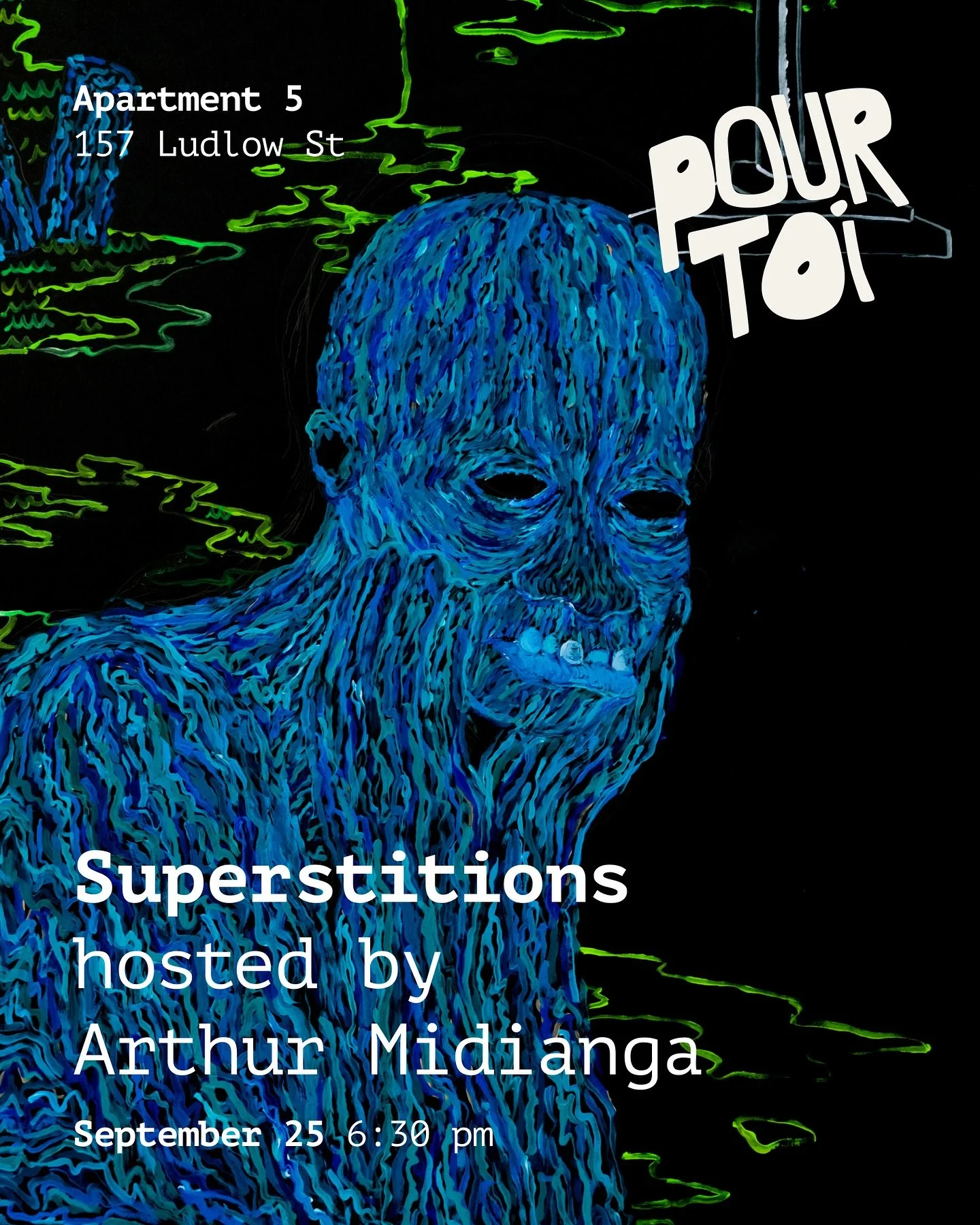 step into the creative realm where ritual, lore, and mysticism converge 🧿🕯️🔮 join us for a very special edition of &ldquo;superstitions&rdquo; inspired and hosted by artist arthur midianga (@botcrisps). 
 
his bold, emblematic works explore cultur