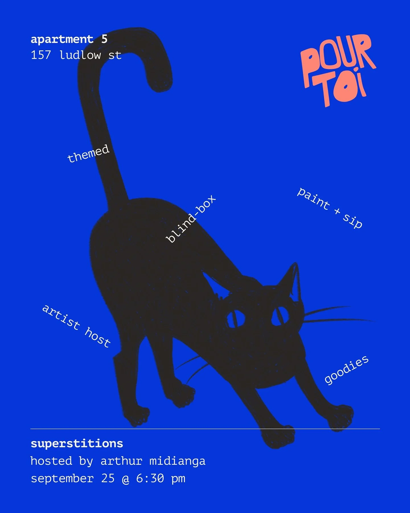 are black cats bad luck or just misunderstood? 🐈&zwj;⬛ this week, we&rsquo;ve been asking you about superstitions and getting inspired by @botcrisps mystical works. 

next week, on sept 25 at @apt5ny, we&rsquo;ll put these theories to the test. guid