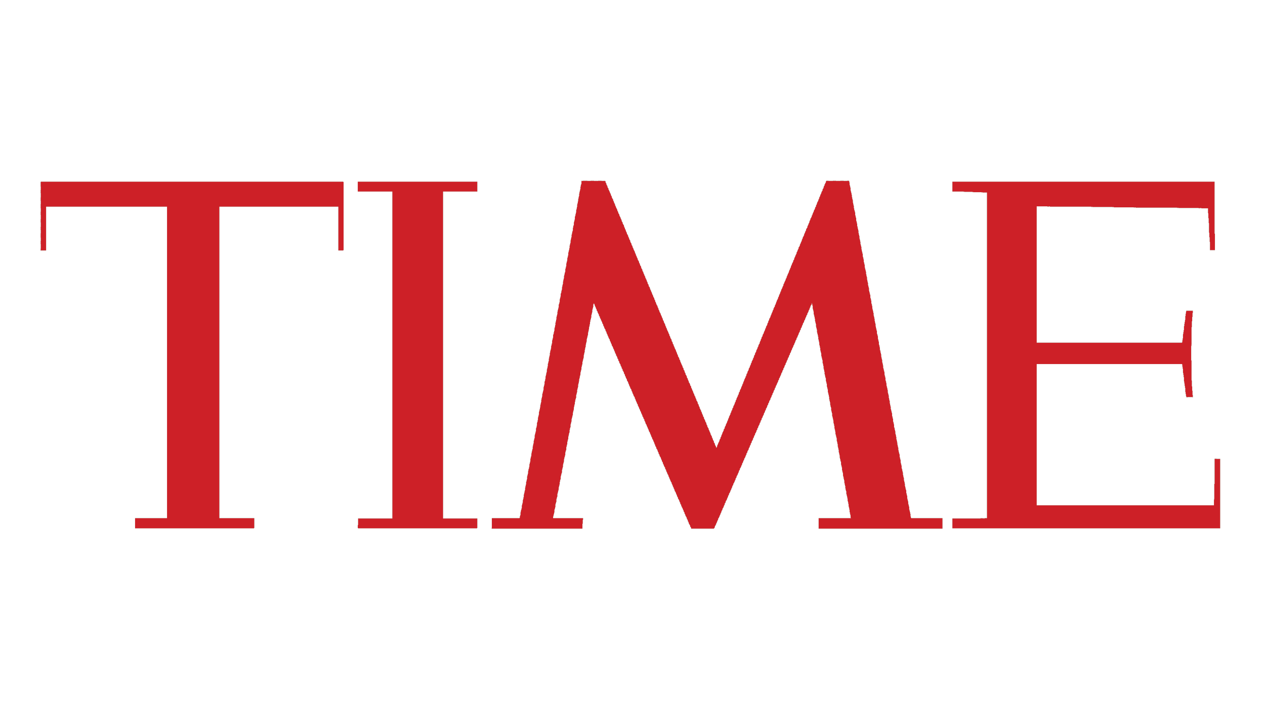 The word 'TIME' written in large, bold, red letters on a black background.