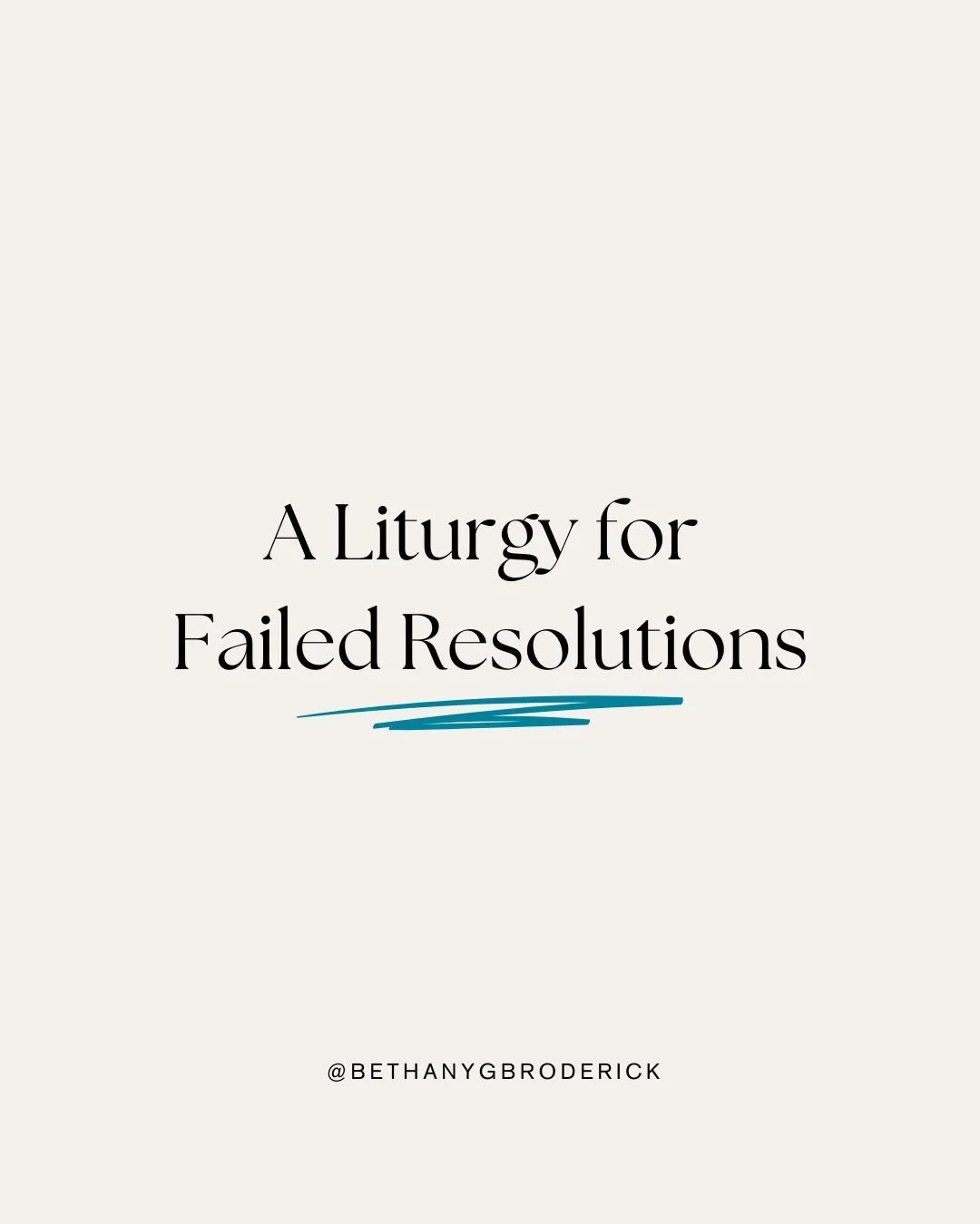 A Liturgy for Failed Resolutions

When the dumbbells collect dust,
and a salad is traded for a cookie (or two).
When the missed days on my Bible reading plan add up,
and the alarm is once again snoozed.
 I&rsquo;m tempted to let these single actions 
