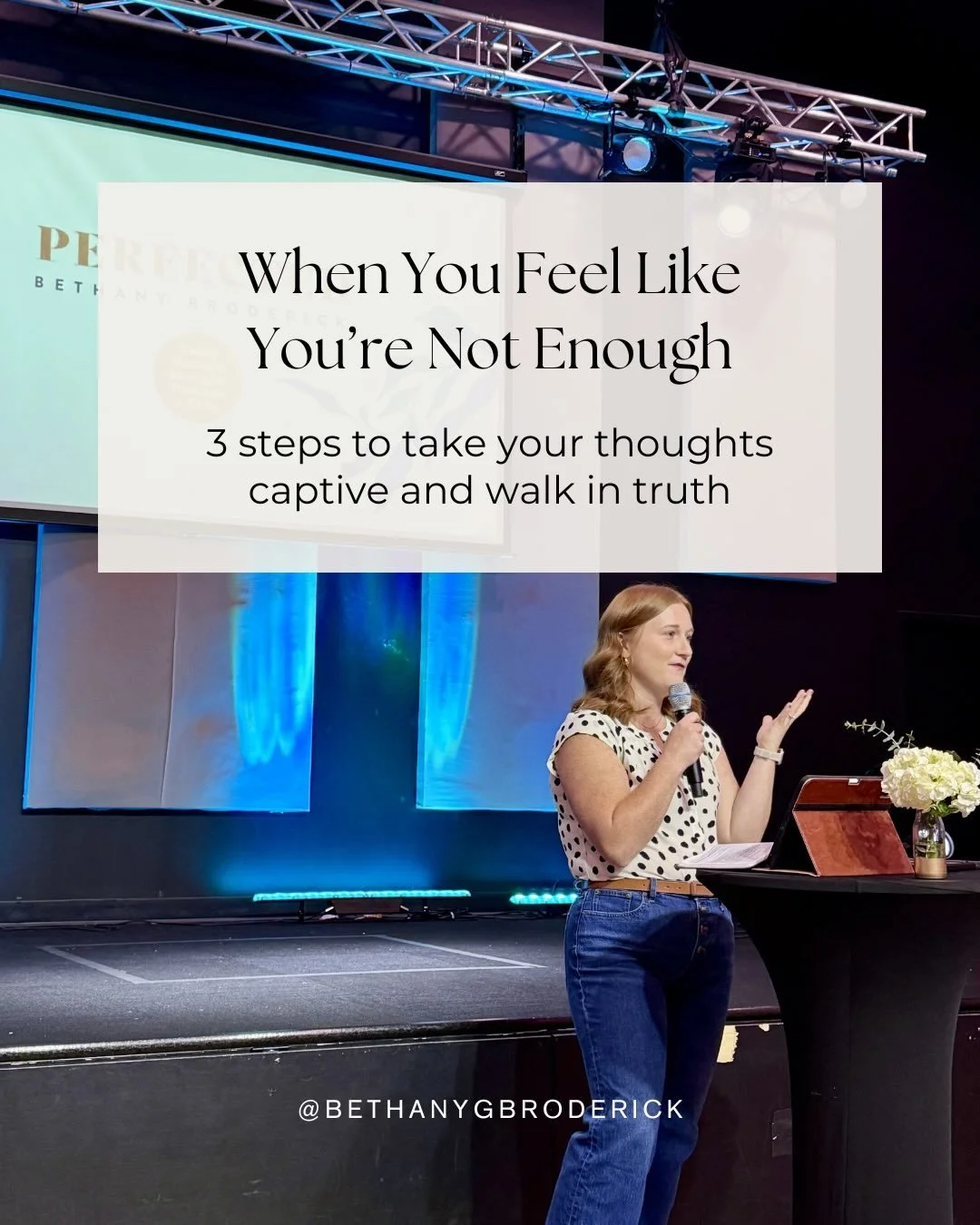 Part of what I had the privilege of speaking on this past weekend at a women&rsquo;s event was how to fight the lies that tell us we are not enough.   So many women are carrying shame, exhaustion, pressure, and striving because they&rsquo;re believin