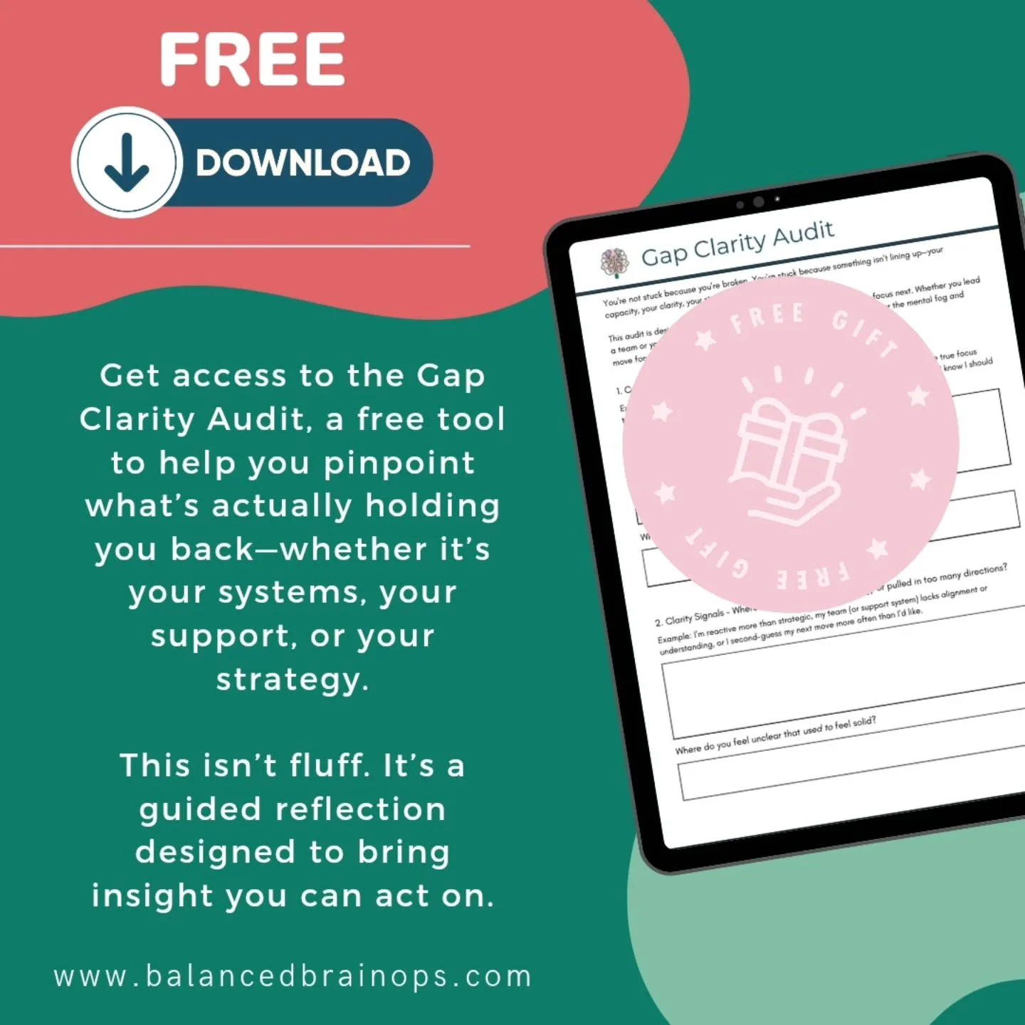 Feel like something&rsquo;s off but can&rsquo;t quite name it?
You&rsquo;re not broken. You&rsquo;re probably just overloaded, under-supported, or trying to scale with a system that no longer fits.

I created the Gap Clarity Audit to help high-functi