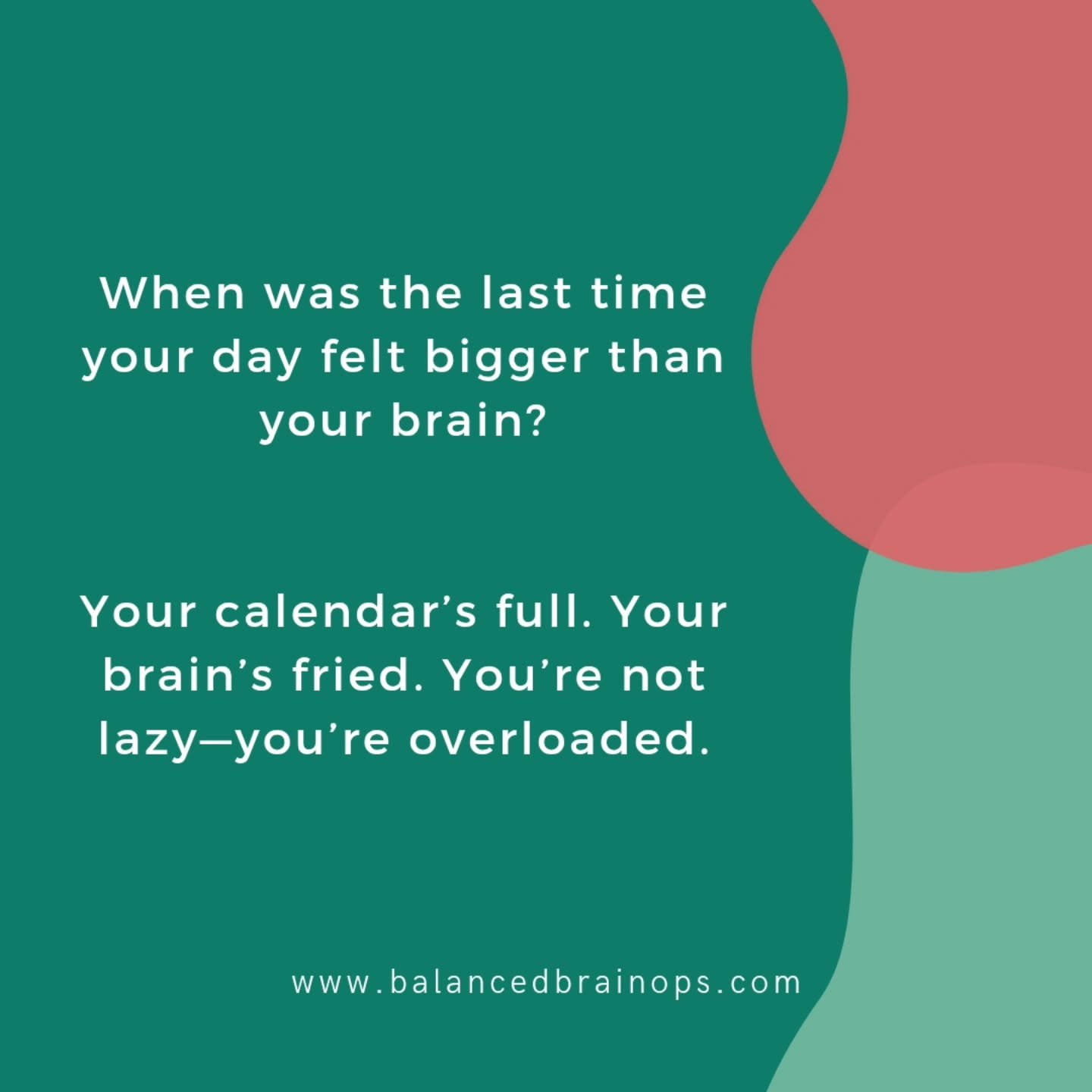 You&rsquo;re not broken. You&rsquo;re just overloaded.
And your brain is tired of carrying chaos it was never meant to hold alone.

What most high-functioning humans call &ldquo;burnout&rdquo; is often something else:
- Decision fatigue
- Reactive ca