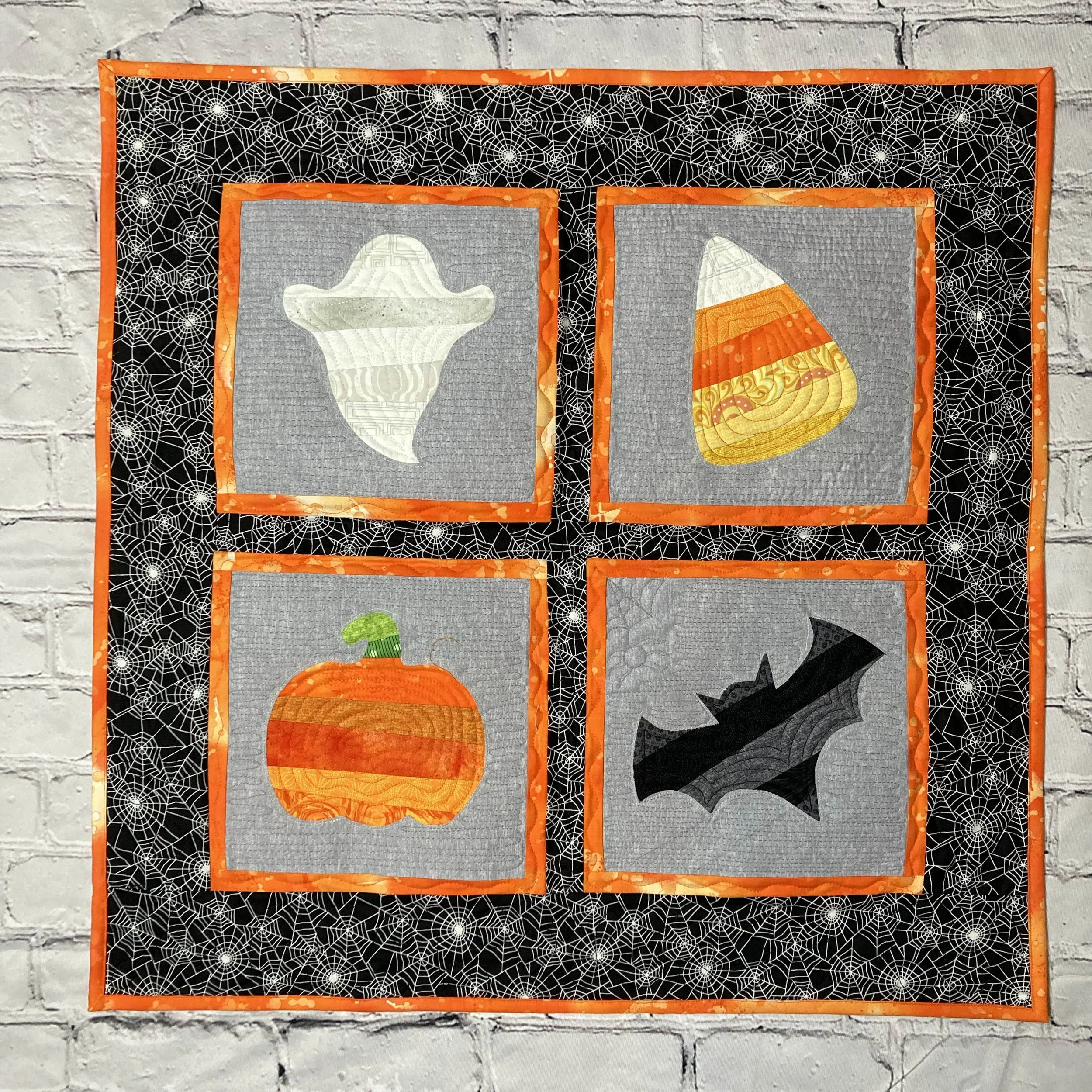 closeup of halloween quilt