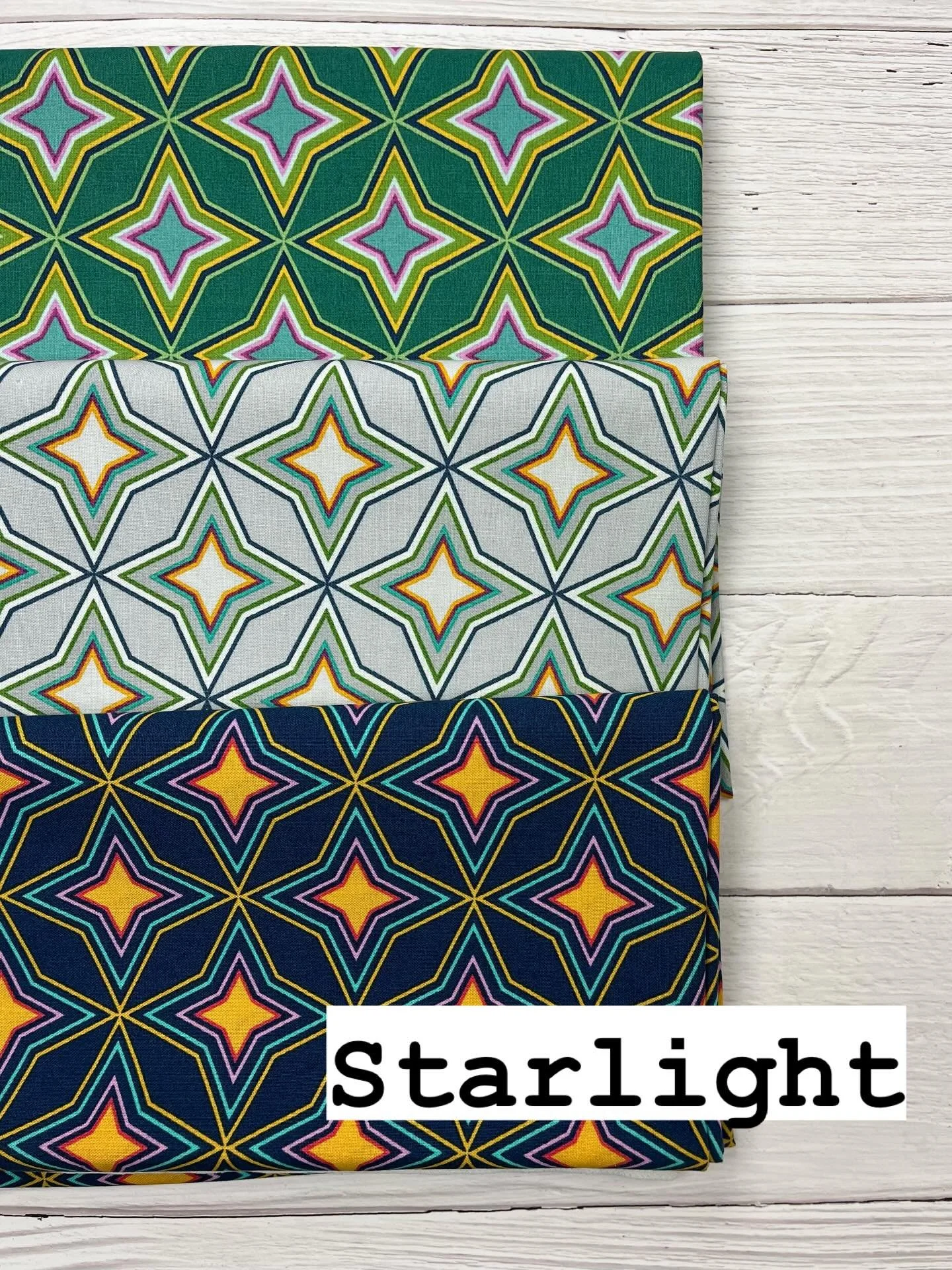 Nature Unfiltered Print #1: Starlight🌟🌟🌟
This fabric came full circle. It started as an abandoned quilt design several years ago. I simplified the design and turned it into connected stars, and then &ldquo;echoed&rdquo; the star shapes. Add color,