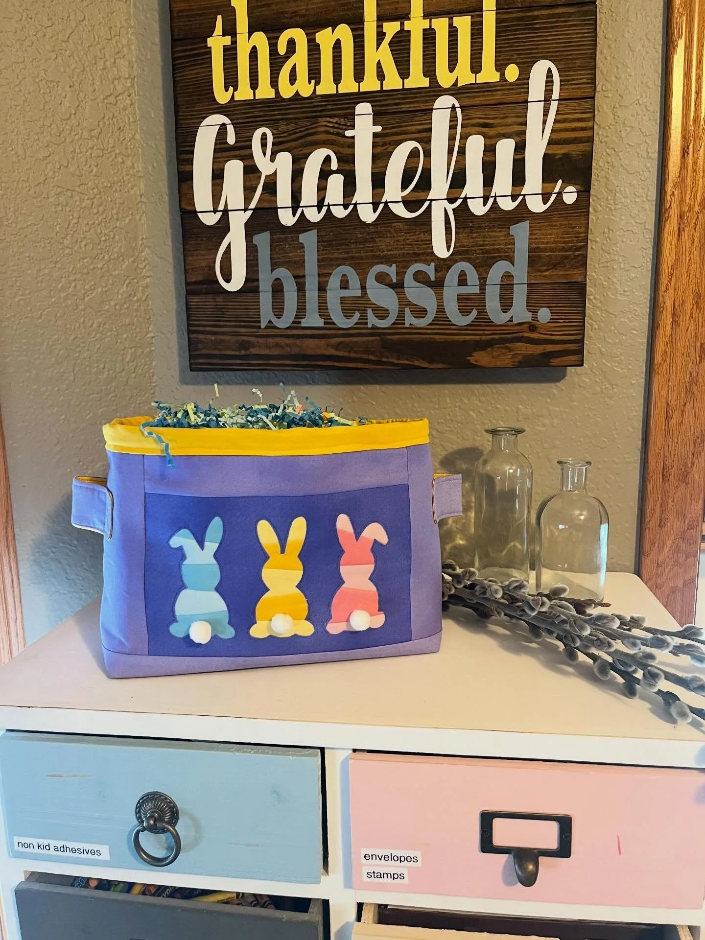 I&rsquo;m in bunny mode this week - do you need an Easter basket/fabric box? Check out my Strippy Improv bunnies - aren&rsquo;t they fun? 
They&rsquo;re one of 3 small projects included in my Year of Strippy Improv pattern. 
Fabrics: Shadow Blush fro