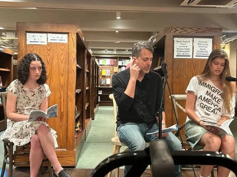 "Perfect Material" by Taya Fedorenko with Thomas Sadoski and Taya at the Drama Book Shop